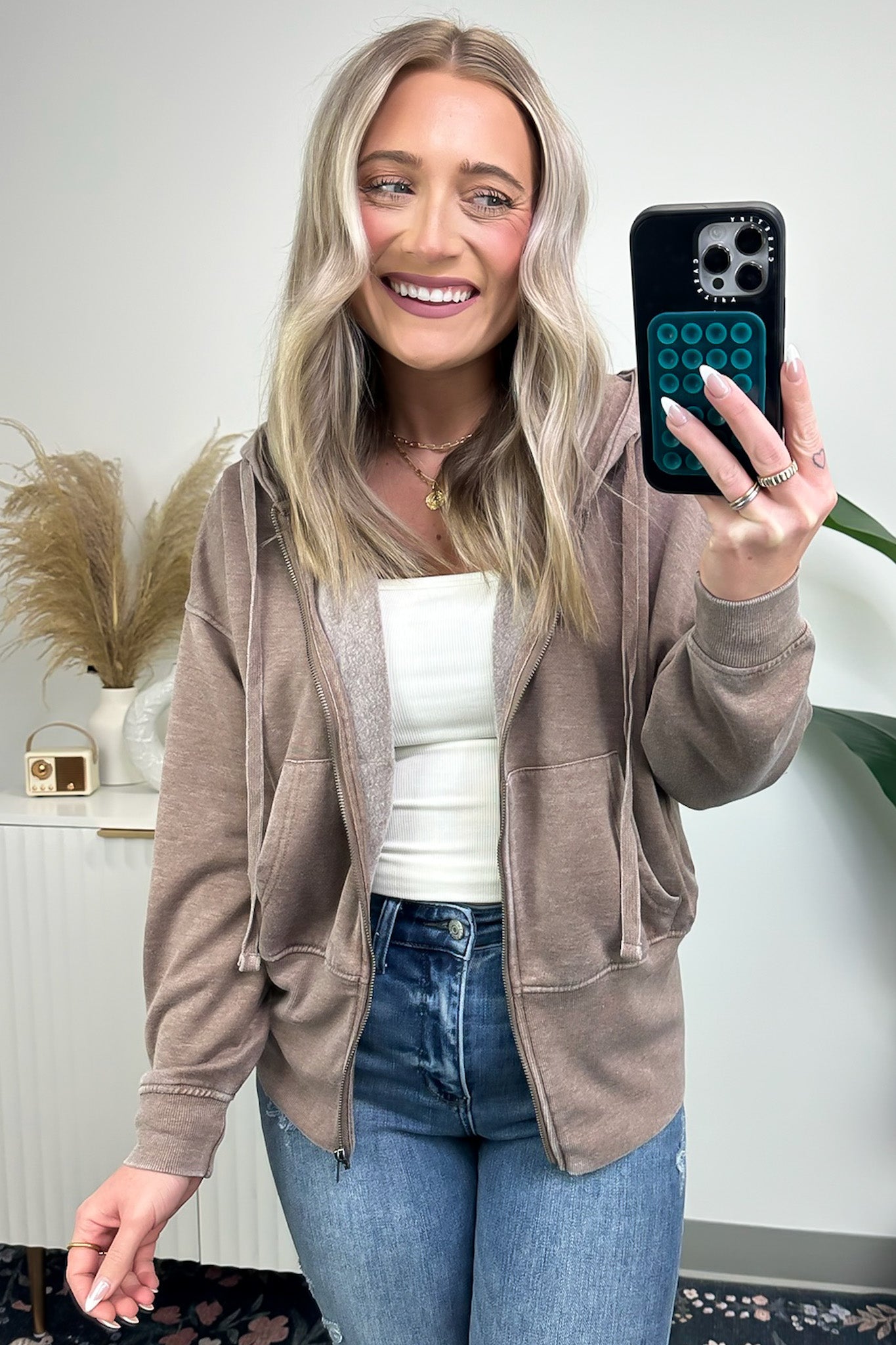 Elaynah Fleece Tapered Hoodie Jacket - BACK IN STOCK - Madison and Mallory