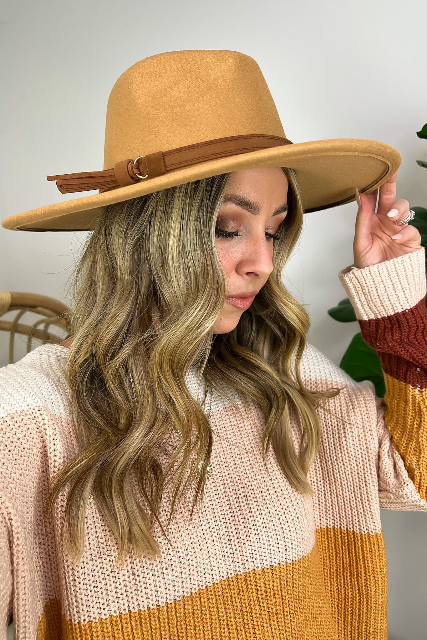 Camel Elevated Choice Wide Brim Panama Fedora Hat - FINAL SALE - Madison and Mallory