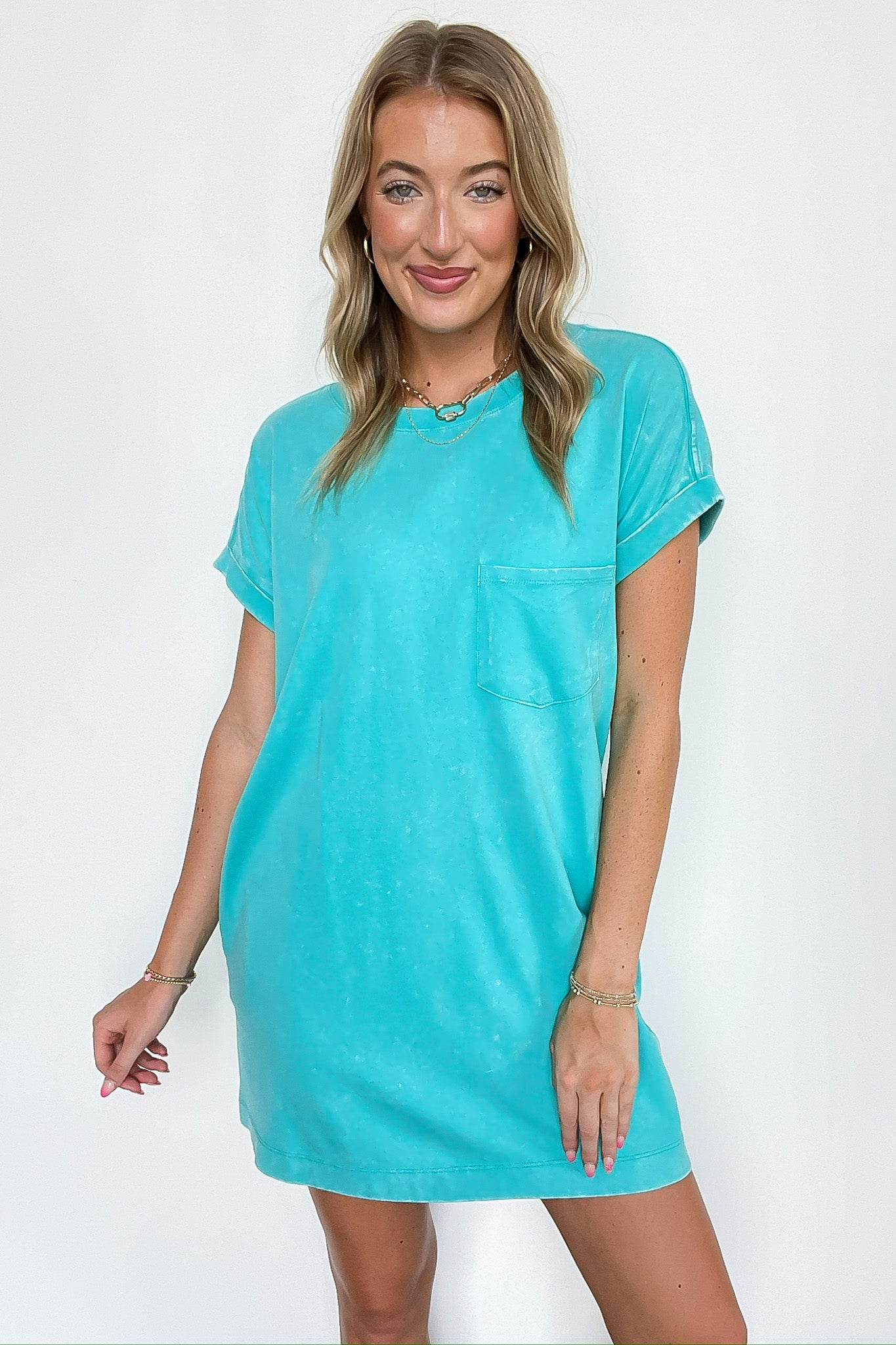 Essential Trend Acid Wash T-Shirt Dress - Madison and Mallory