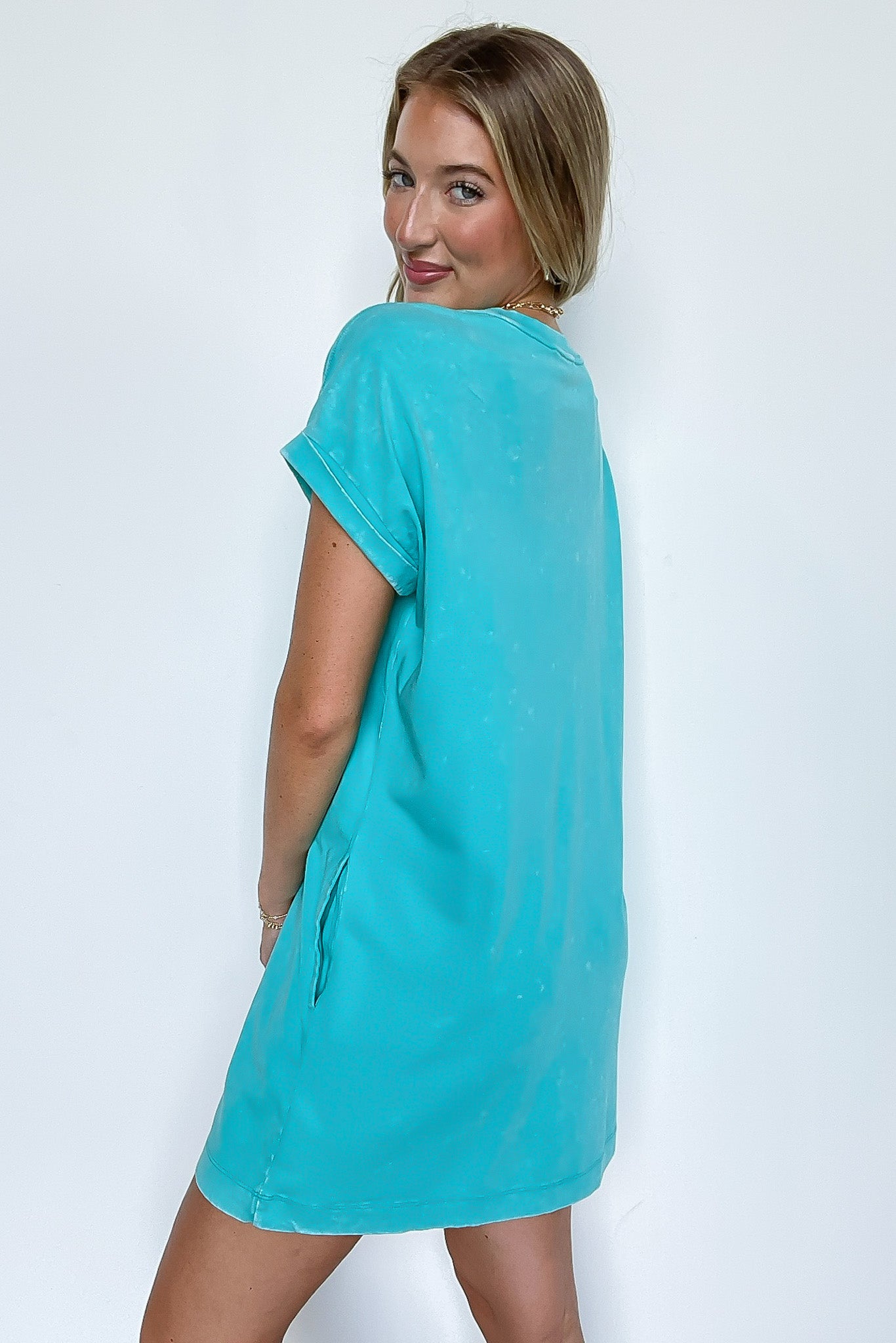 Essential Trend Acid Wash T-Shirt Dress - Madison and Mallory
