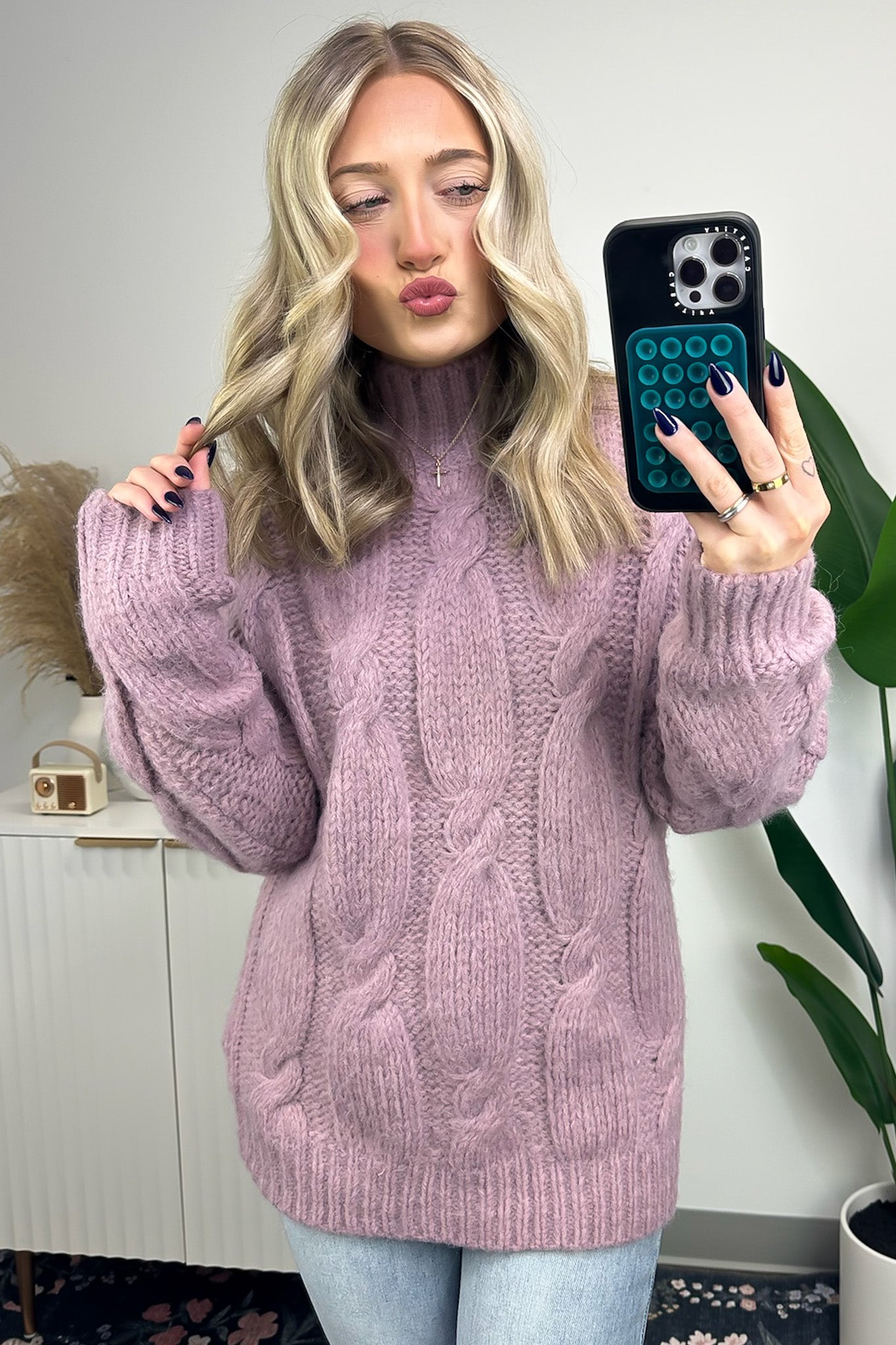 Fall and Forever Cable Knit Turtleneck Sweater - FINAL SALE - Madison and Mallory