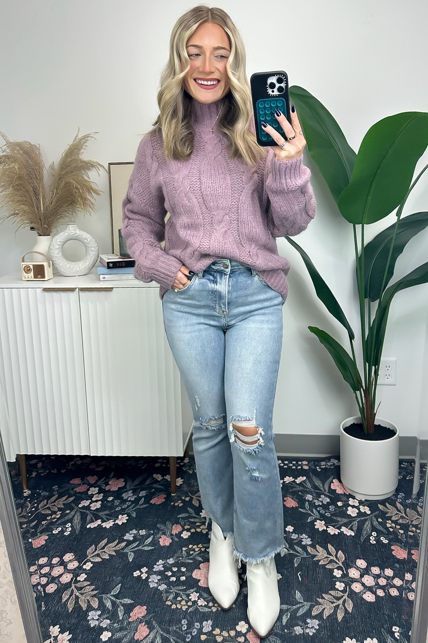 Fall and Forever Cable Knit Turtleneck Sweater - FINAL SALE - Madison and Mallory