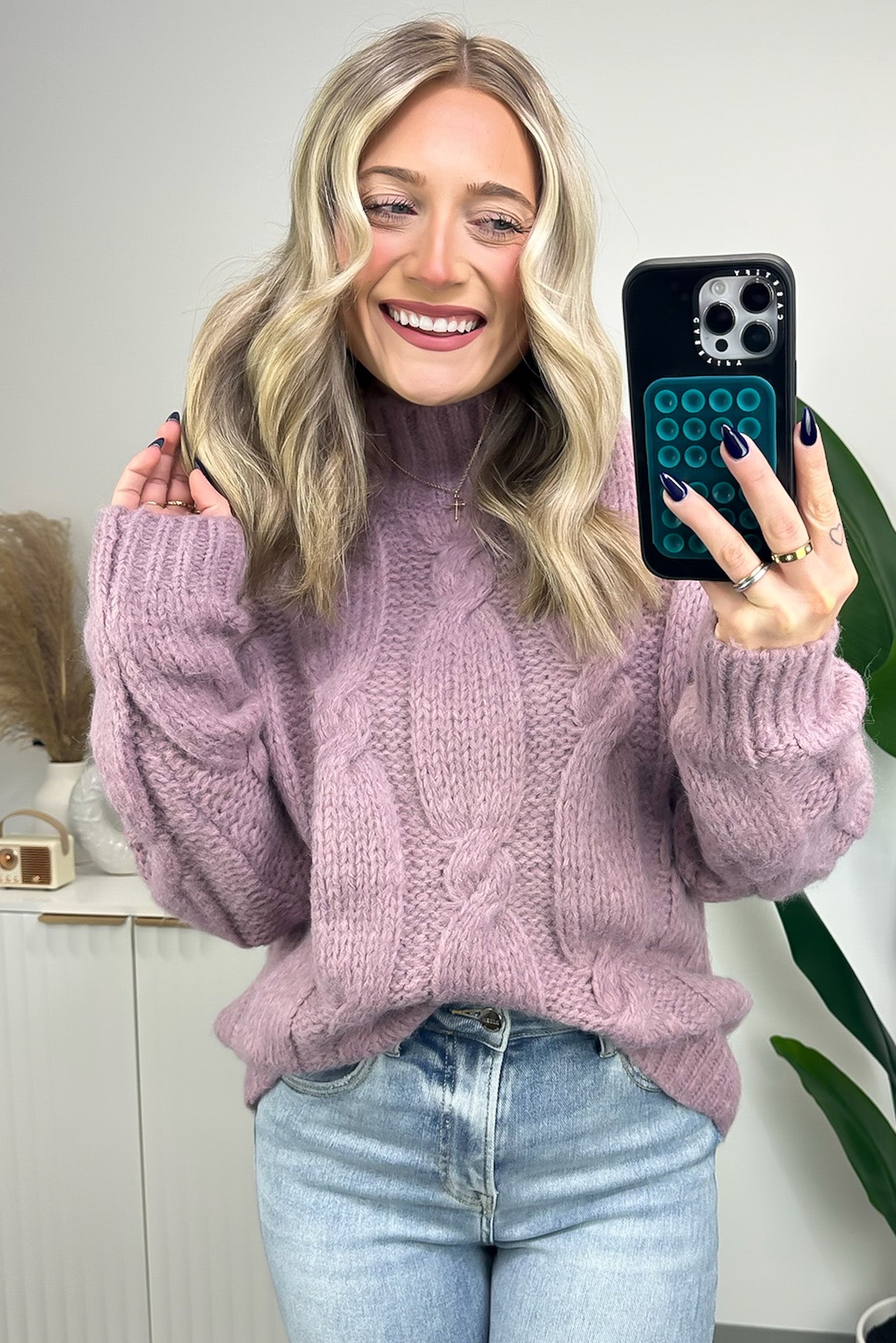 Fall and Forever Cable Knit Turtleneck Sweater - FINAL SALE - Madison and Mallory