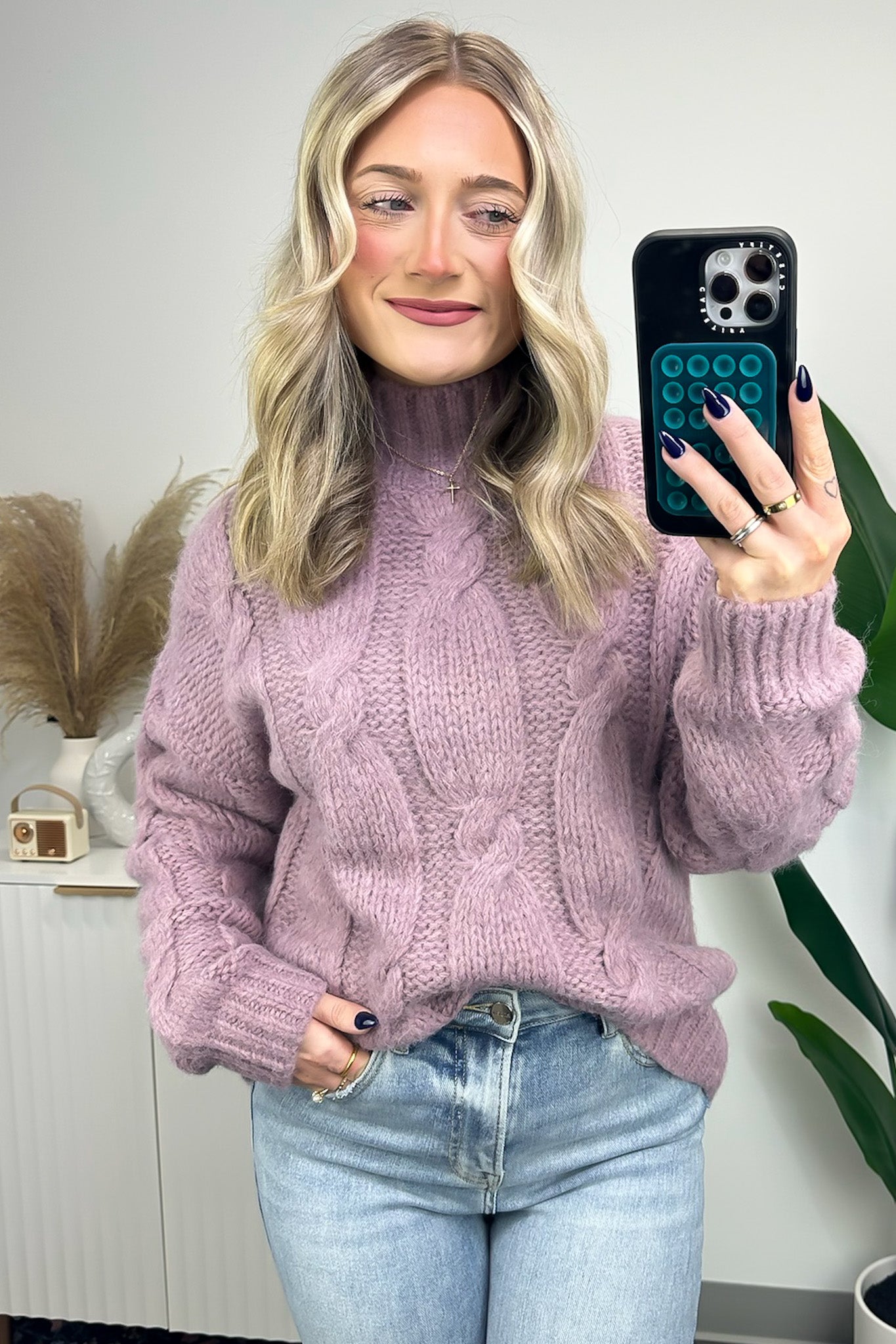 Fall and Forever Cable Knit Turtleneck Sweater - FINAL SALE - Madison and Mallory
