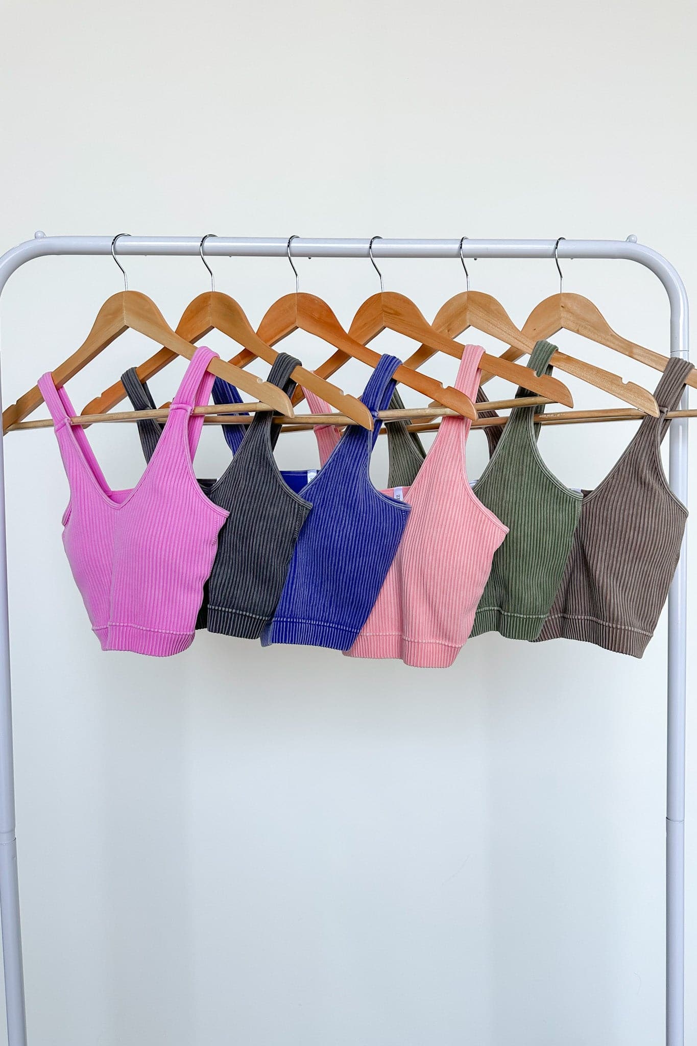 Farran Washed Ribbed Padded Bra Tank Top - BACK IN STOCK - Madison and Mallory