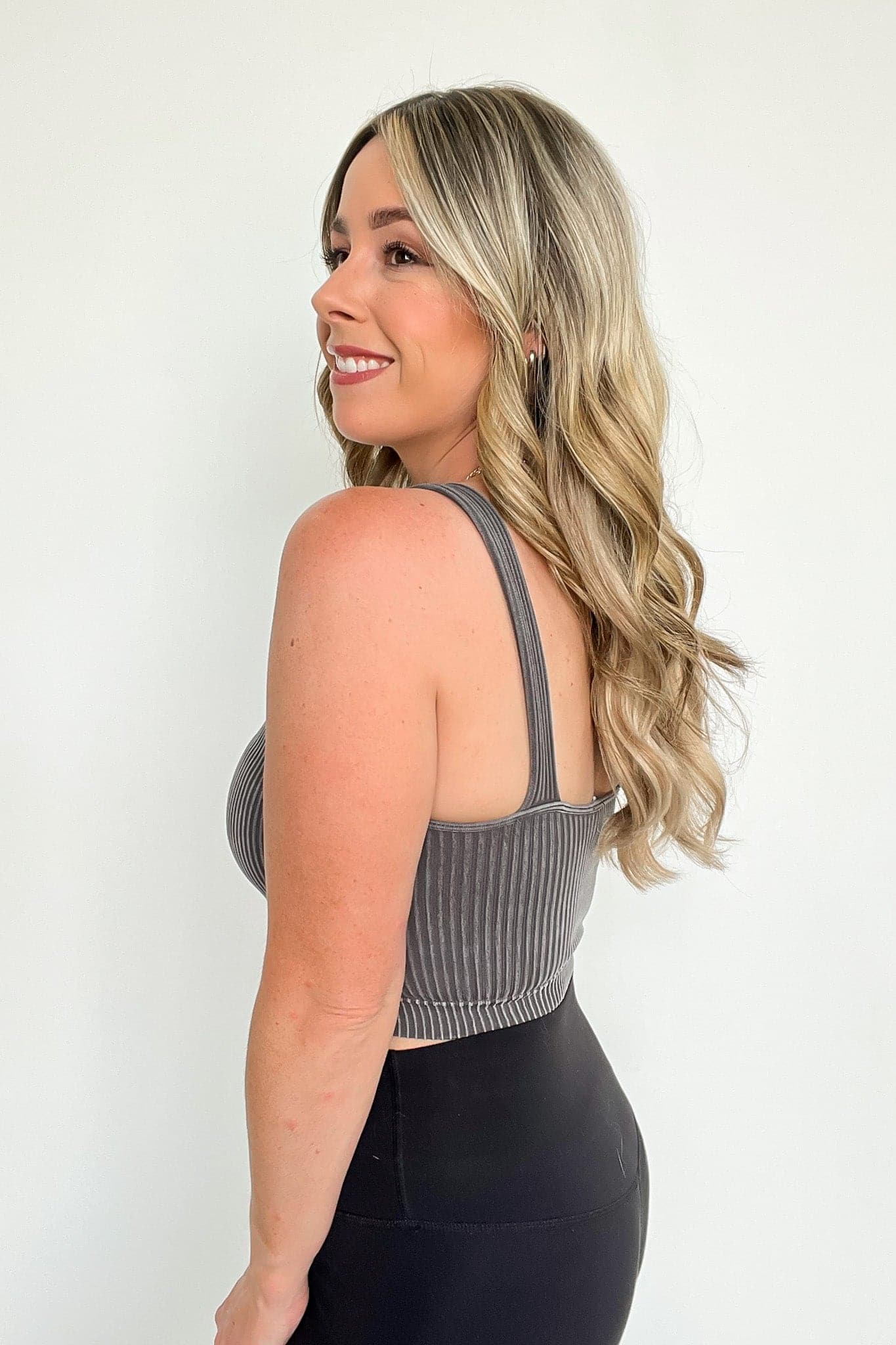 Farran Washed Ribbed Padded Bra Tank Top - FINAL SALE - Madison and Mallory