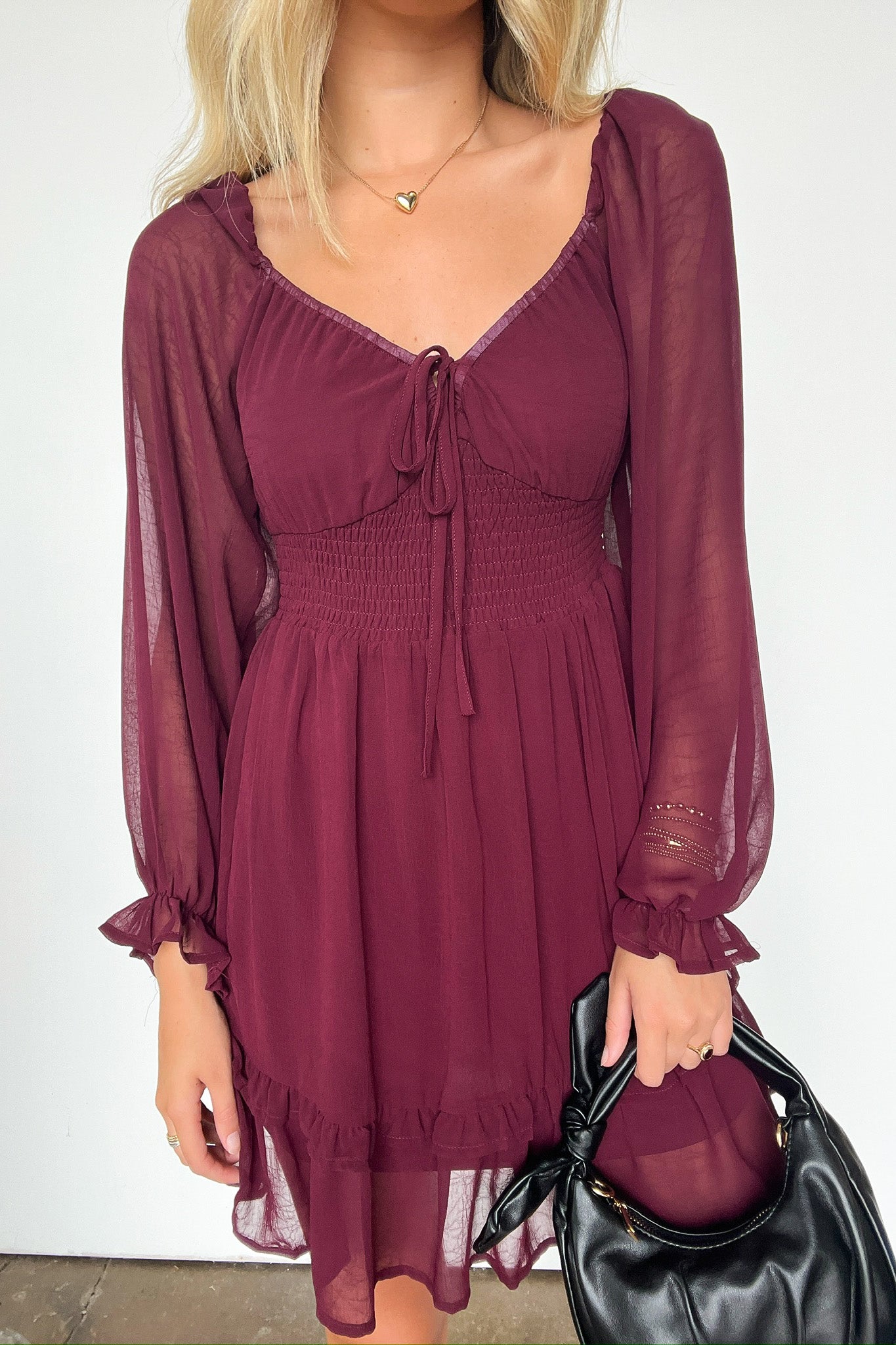 Favorite Inspiration Empire Smocked Long Sleeve Dress - FINAL SALE - Madison and Mallory