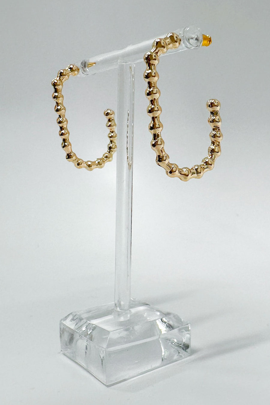 Gold Flawless Behavior Geo Ball Hoop Earrings - Madison and Mallory