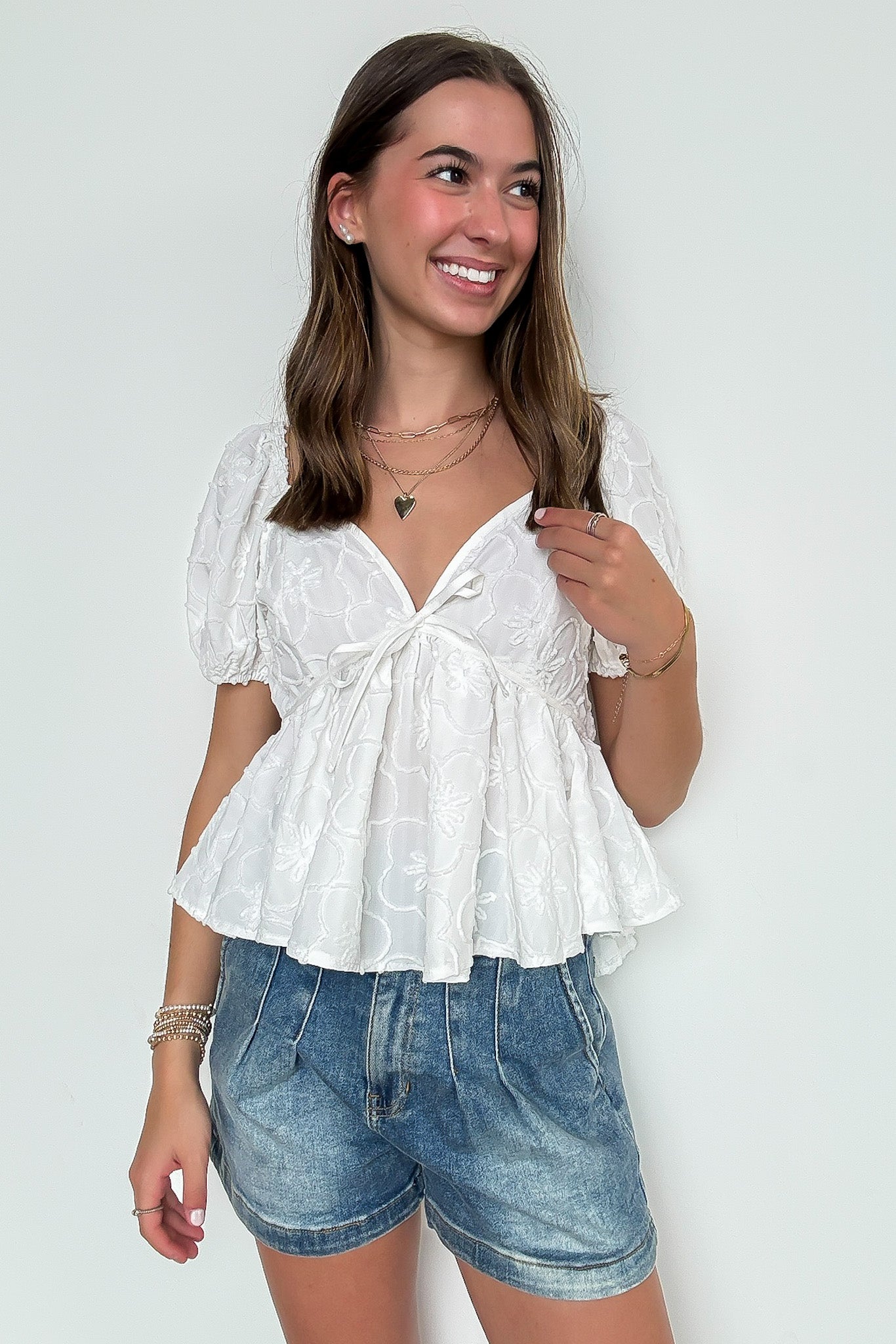 Floral Fusion Textured Print Top - Madison and Mallory