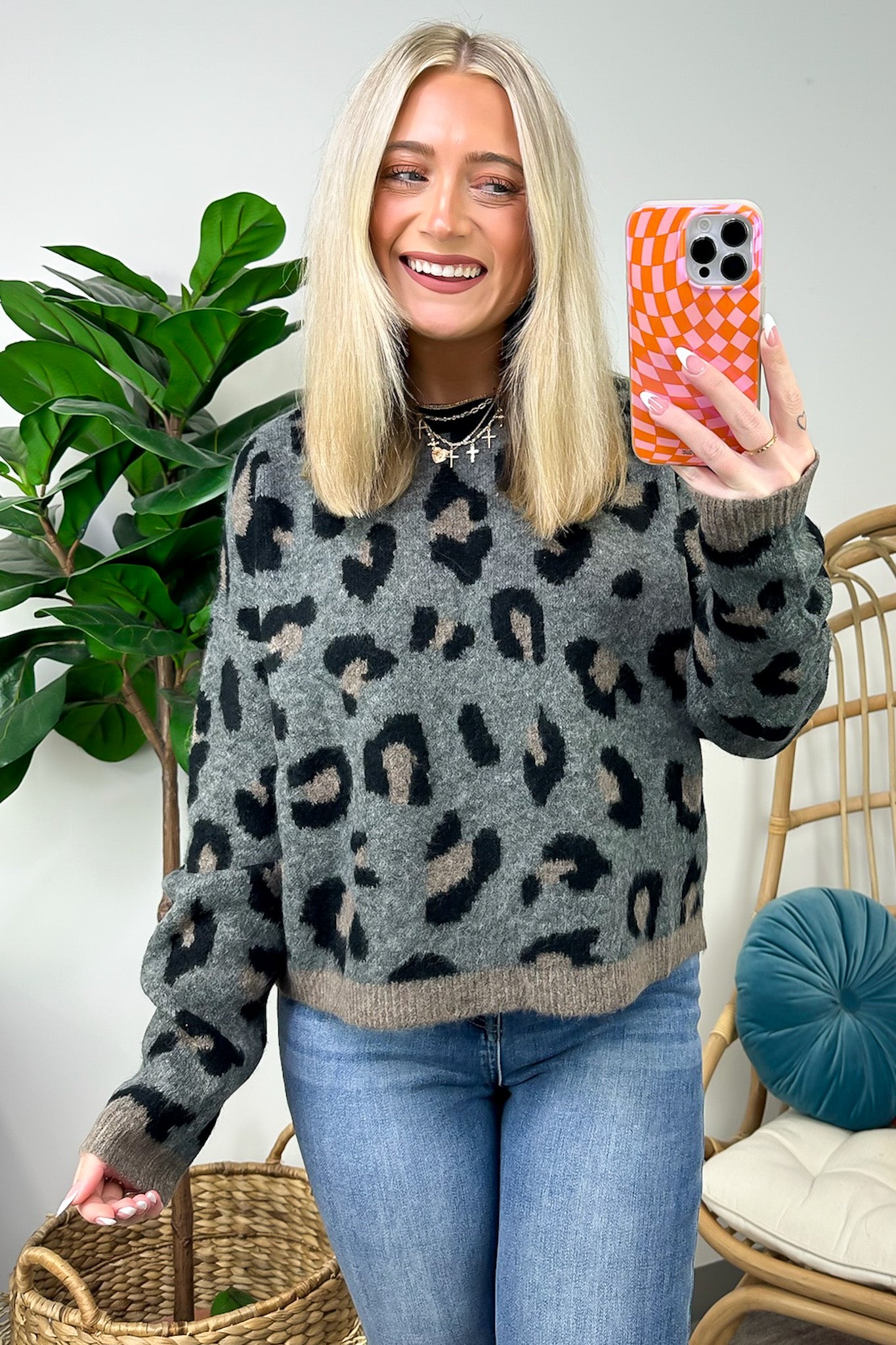 Fond Favorite Animal Print Oversized Fit Sweater - FINAL SALE - Madison and Mallory