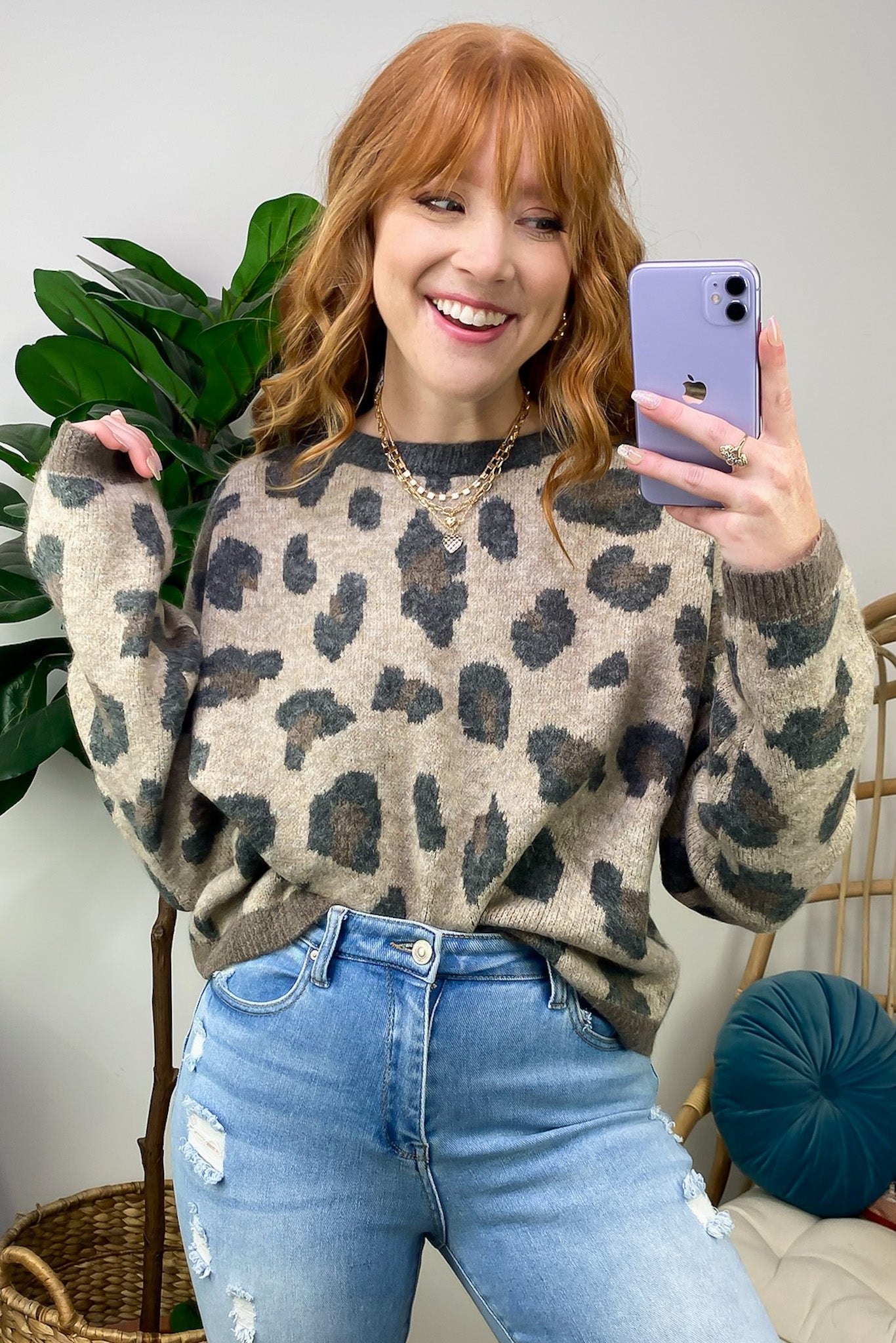 Fond Favorite Animal Print Oversized Fit Sweater - FINAL SALE - Madison and Mallory