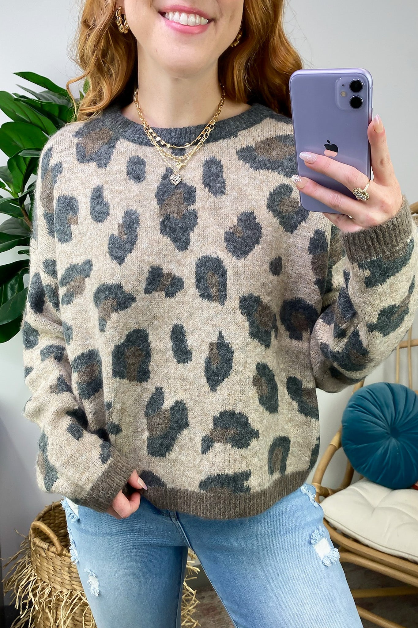 Fond Favorite Animal Print Oversized Fit Sweater - FINAL SALE - Madison and Mallory
