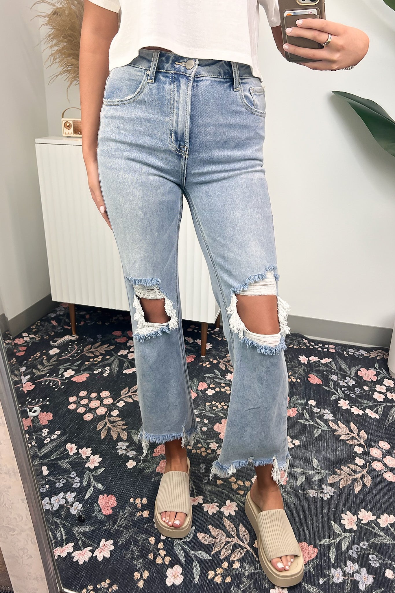 Light Wash / 25/1 Francie High Rise Straight Crop Jeans - BACK IN STOCK - Madison and Mallory