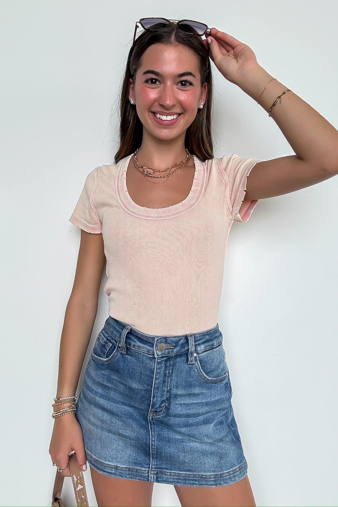 Fray Theory Scoop Neck Distressed Top - Madison and Mallory