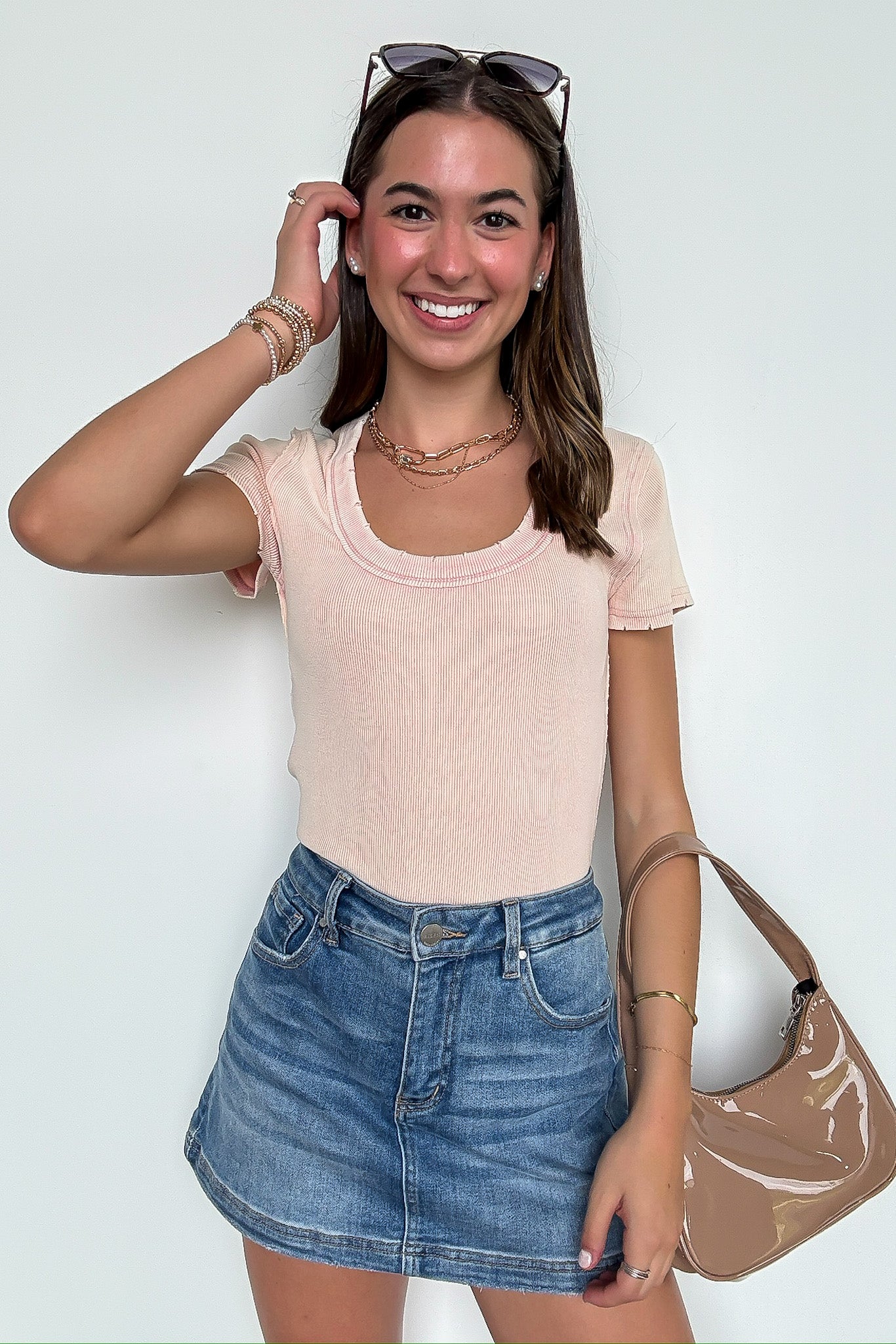 Fray Theory Scoop Neck Distressed Top - Madison and Mallory