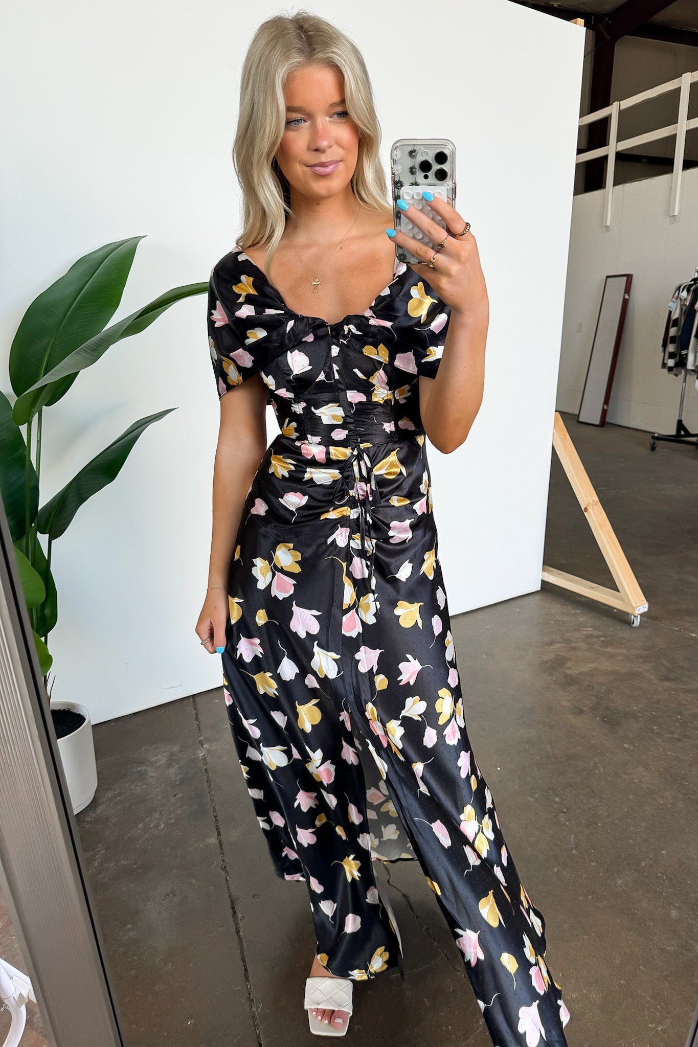  Gorgeous Purpose Floral Ruched Slit Maxi Dress - Madison and Mallory