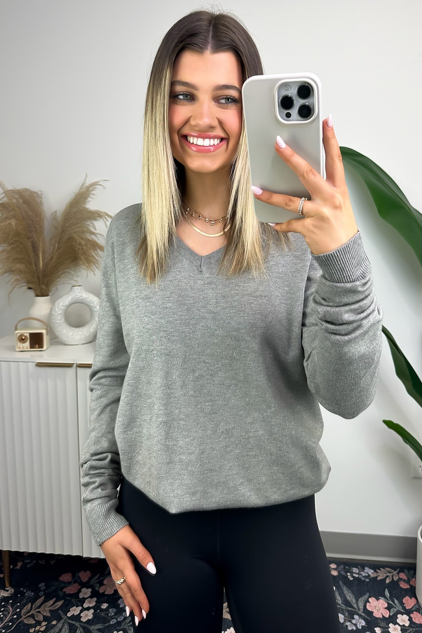 Hariata V-Neck Sweater Top - FINAL SALE - Madison and Mallory
