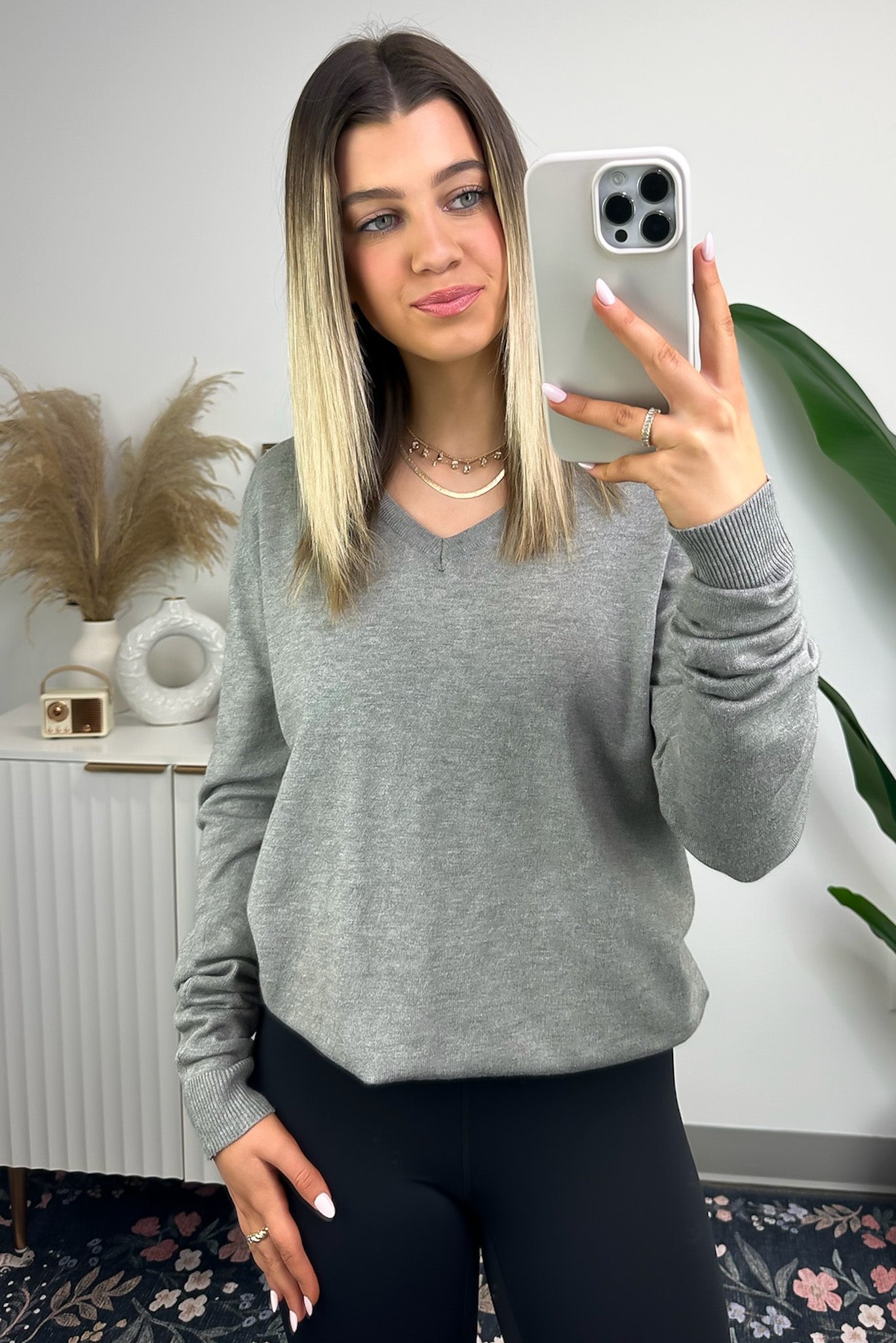 Hariata V-Neck Sweater Top - FINAL SALE - Madison and Mallory