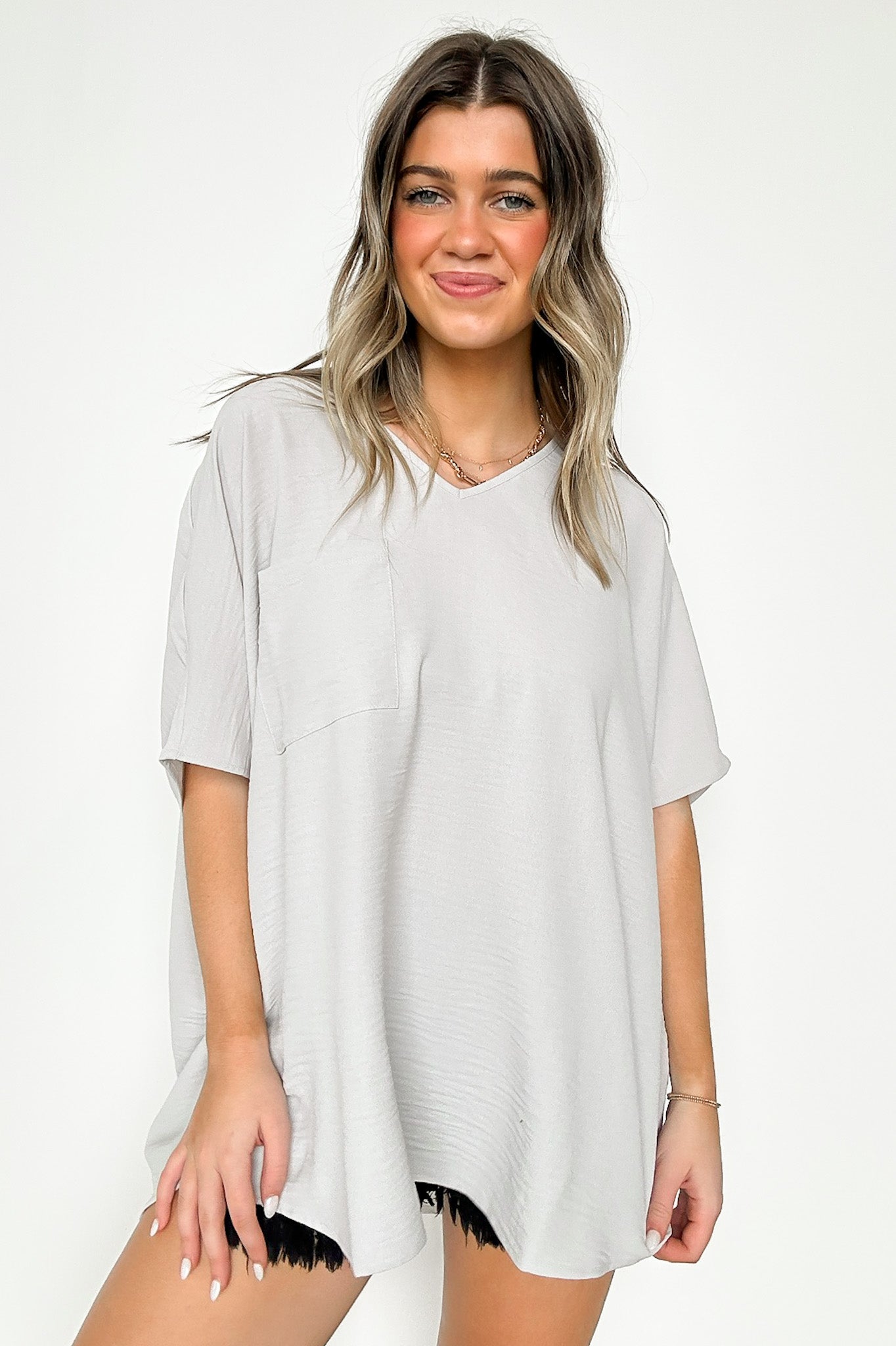 Bone / S Have it Here V-Neck Pocket Top | BACK IN STOCK + NEW COLORS - Madison and Mallory