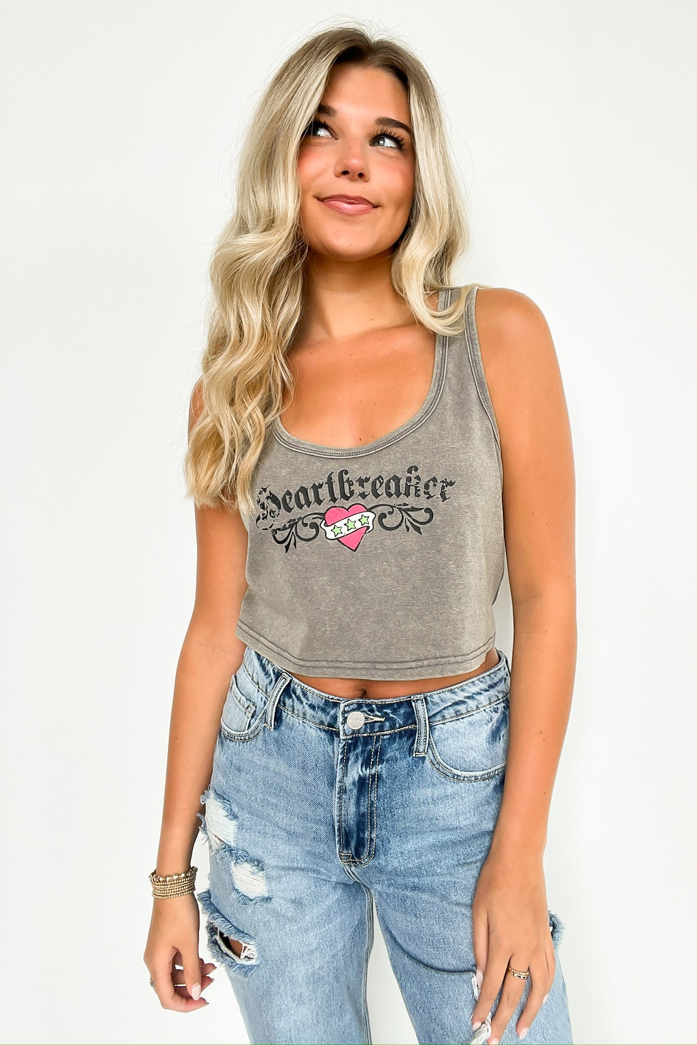  Heartbreaker Vintage Graphic Tank Top - Madison and Mallory