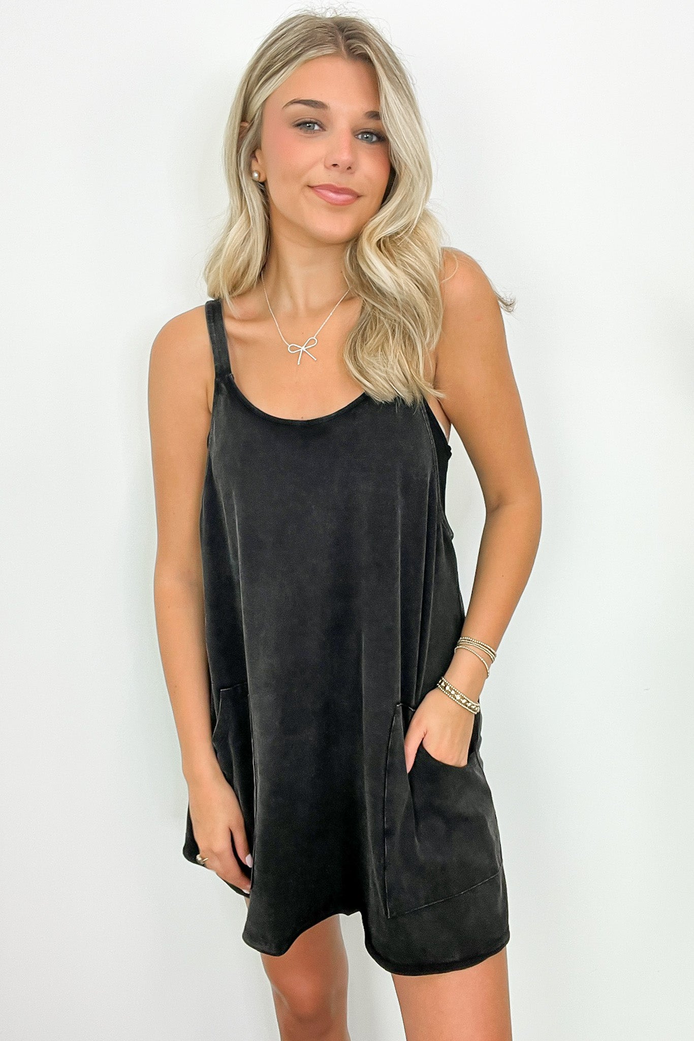 Black / S Hot Shot Athletic Romper Dress - Madison and Mallory
