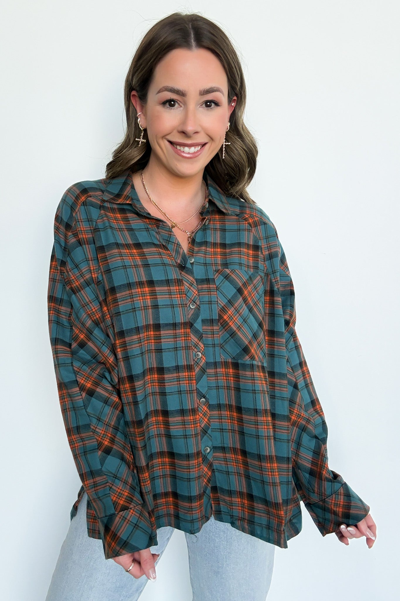 Walnut Cove Relaxed Vintage Plaid Flannel Top - FINAL SALE - Madison and Mallory