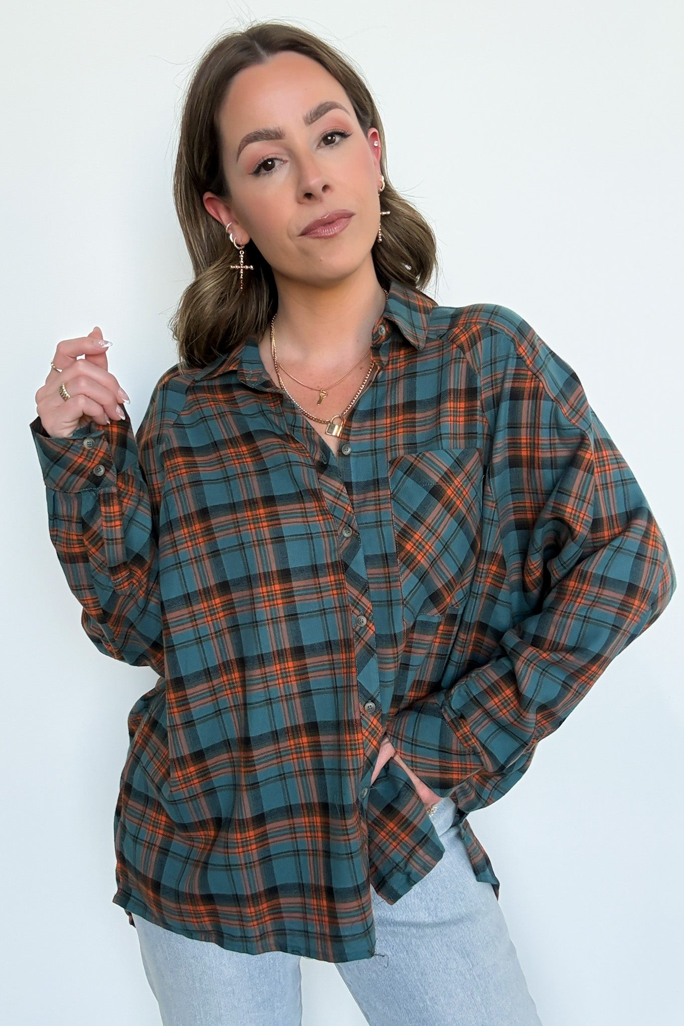 Walnut Cove Relaxed Vintage Plaid Flannel Top - FINAL SALE - Madison and Mallory