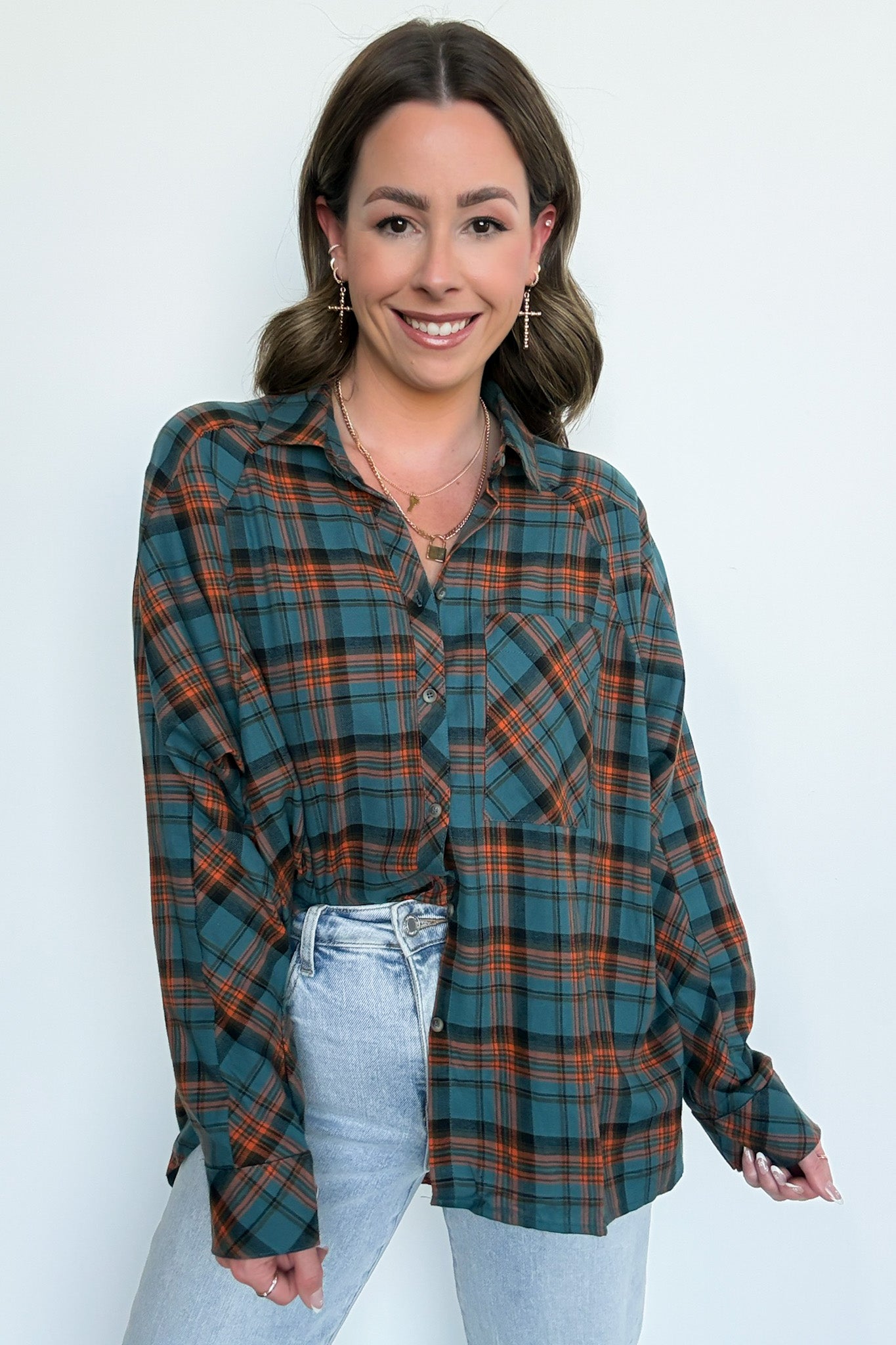Walnut Cove Relaxed Vintage Plaid Flannel Top - FINAL SALE - Madison and Mallory