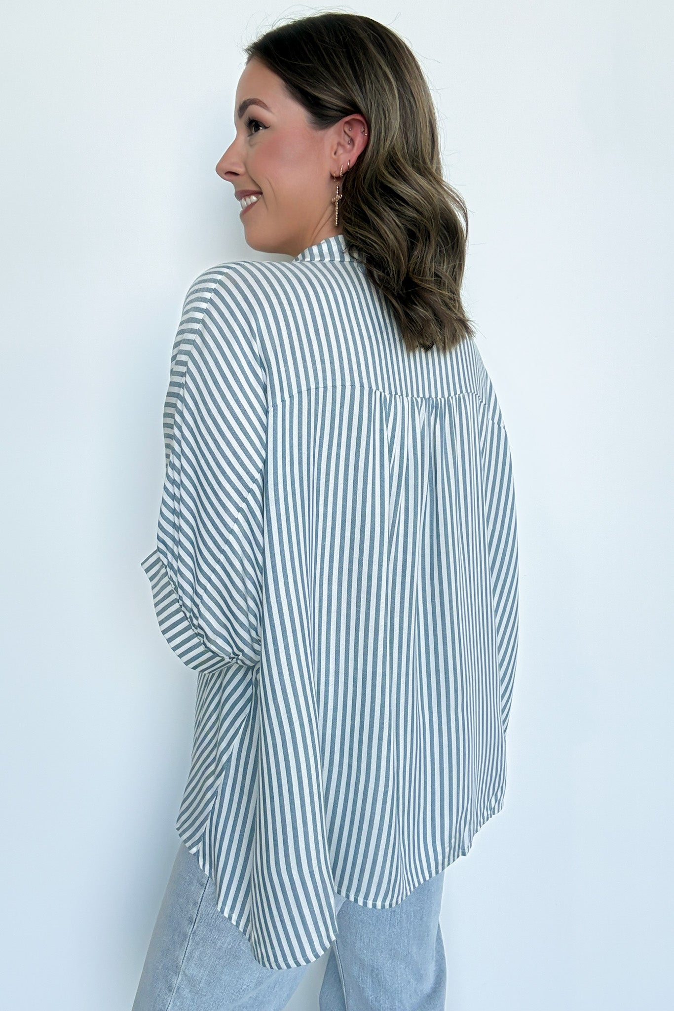 JoJo Striped Button Down Relaxed Top - BACK IN STOCK - Madison and Mallory