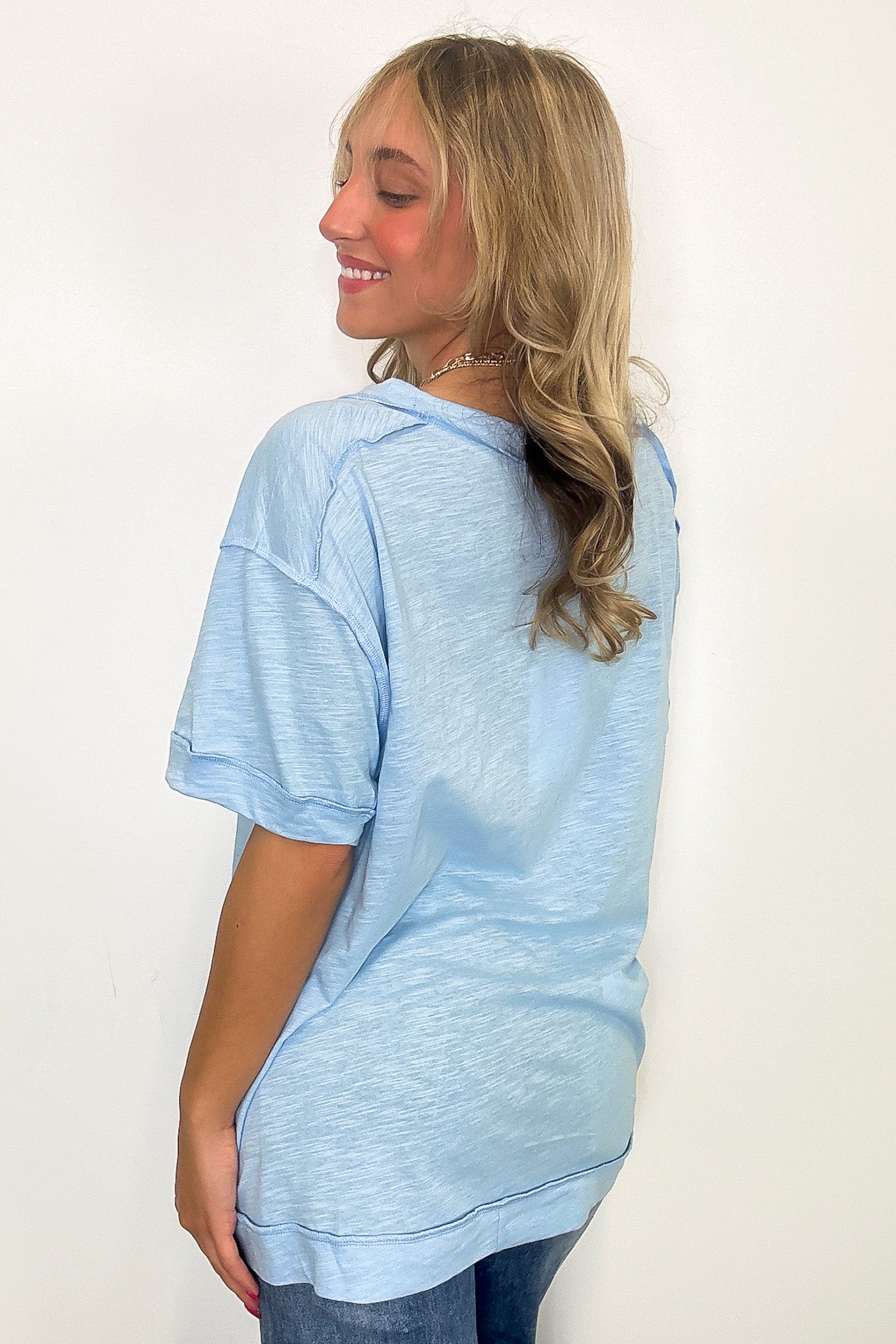 Retro Pop Relaxed V-Neck Short Sleeve Top - FINAL SALE - Madison and Mallory