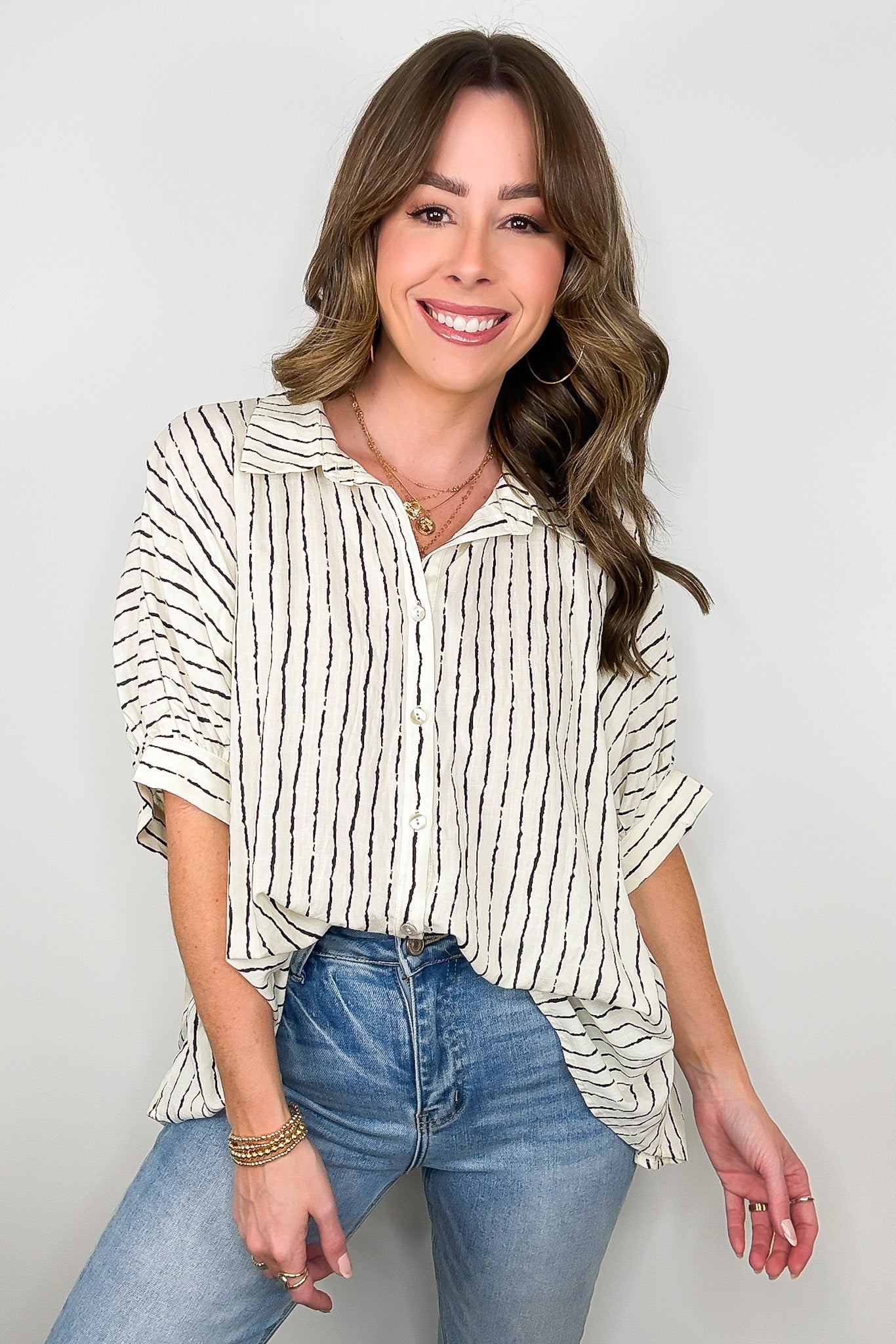 Timeless Charm Flowy Blouse Top - FINAL SALE - Madison and Mallory