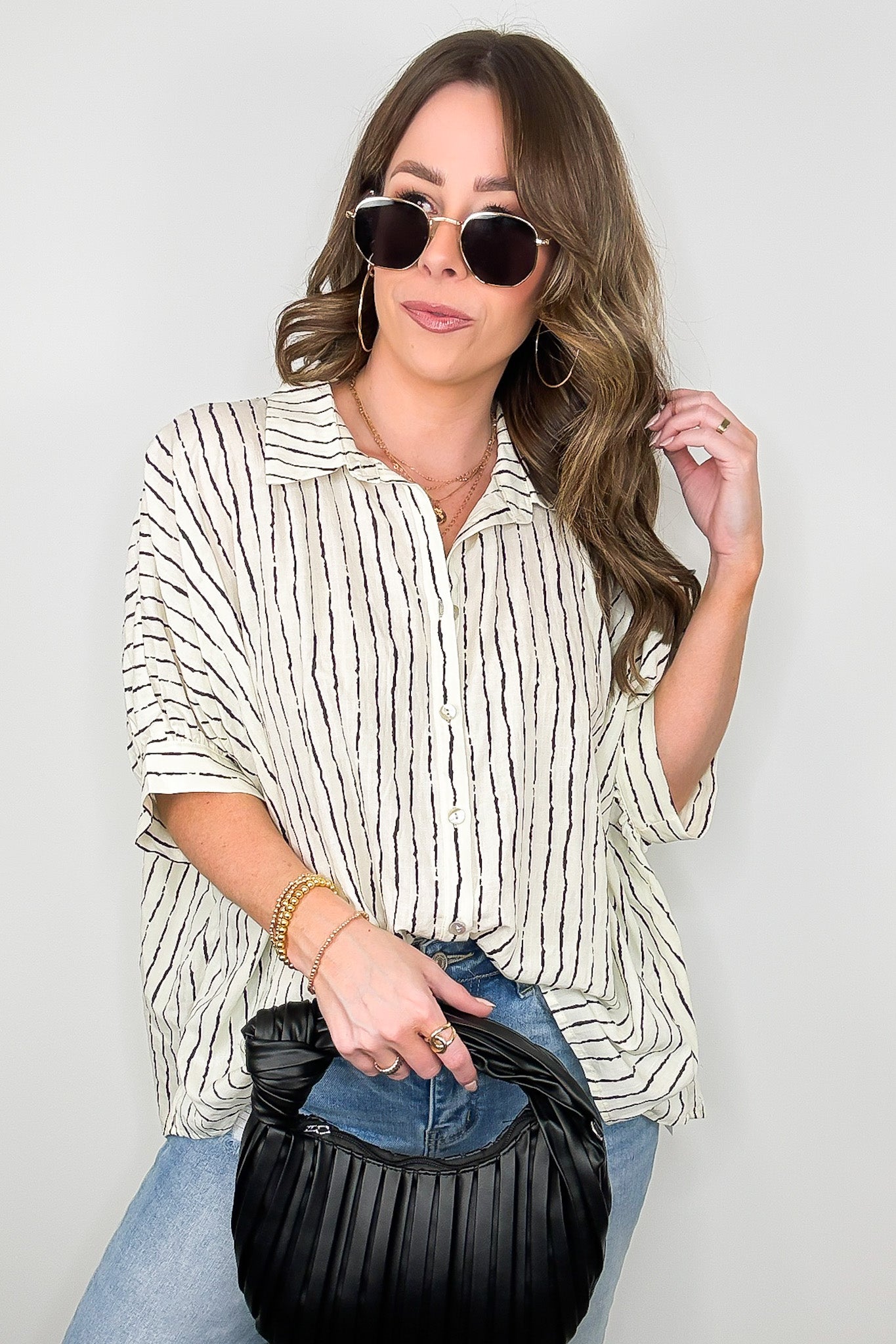 Timeless Charm Flowy Blouse Top - FINAL SALE - Madison and Mallory