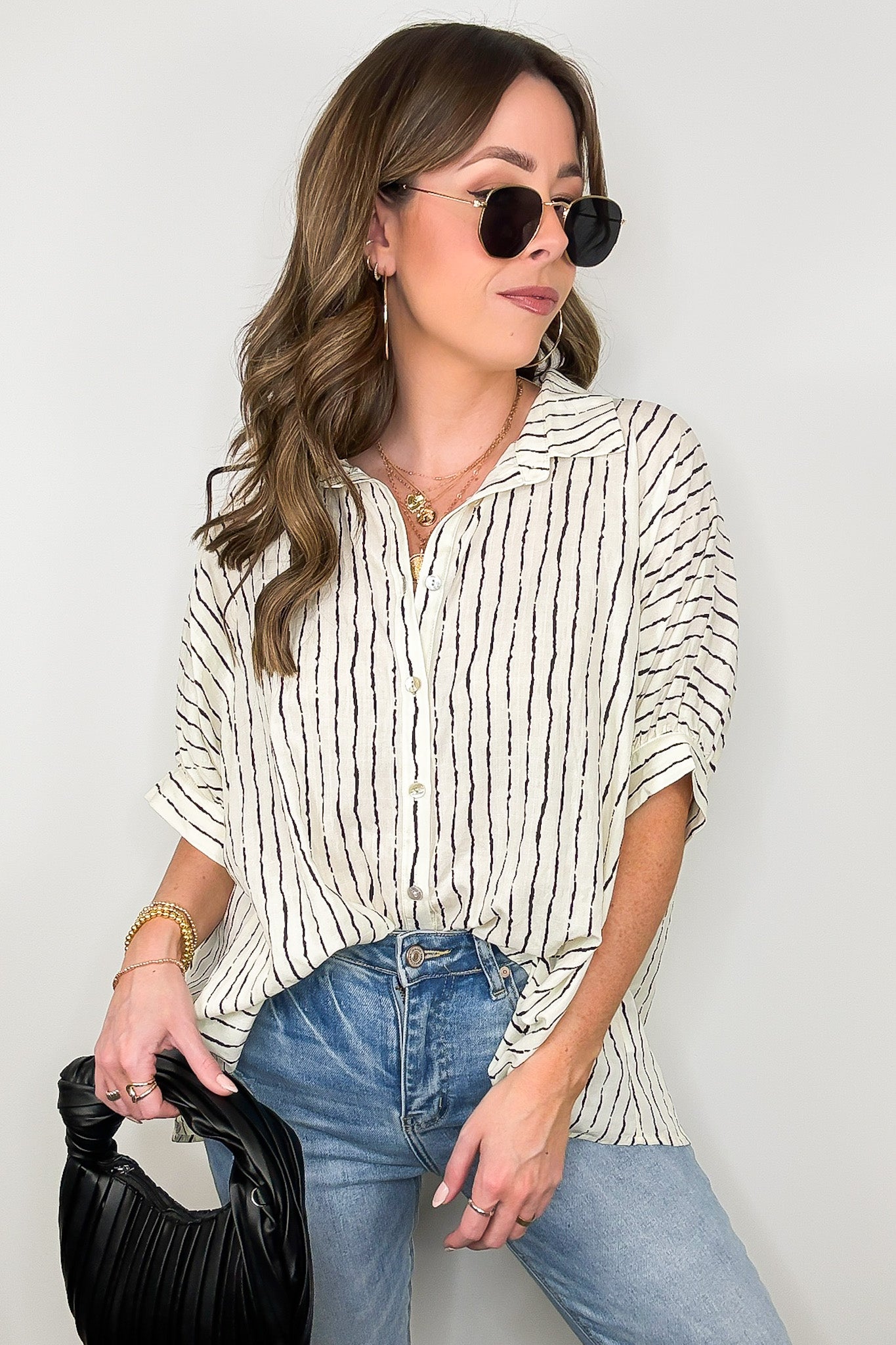 Timeless Charm Flowy Blouse Top - FINAL SALE - Madison and Mallory