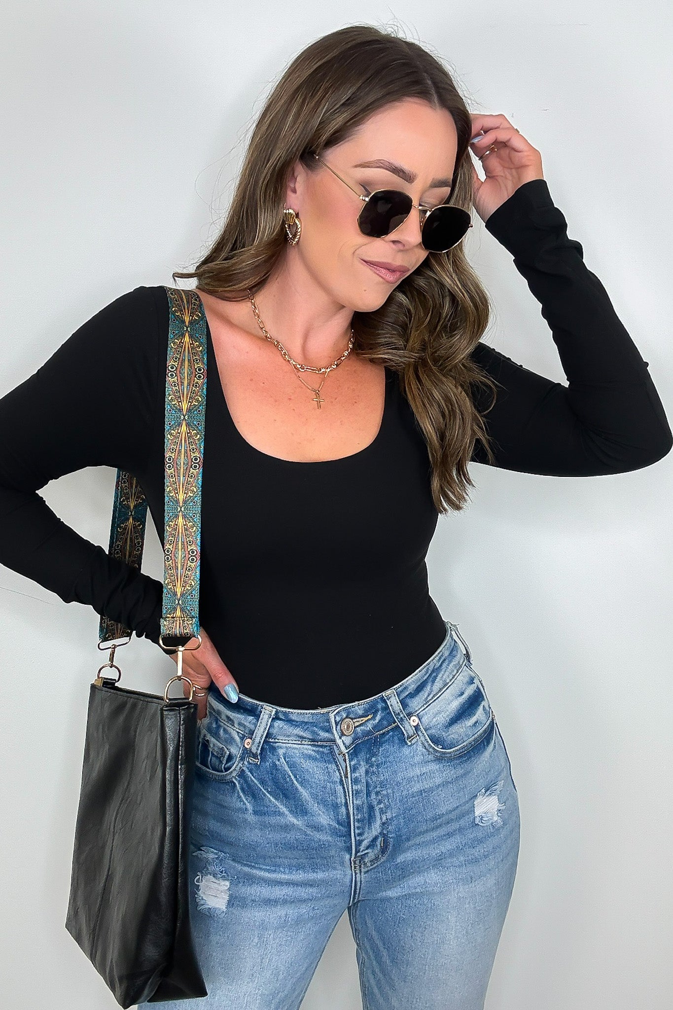 Black / S Emma Butter Soft Round Neck Long Sleeve Top - FINAL SALE - Madison and Mallory