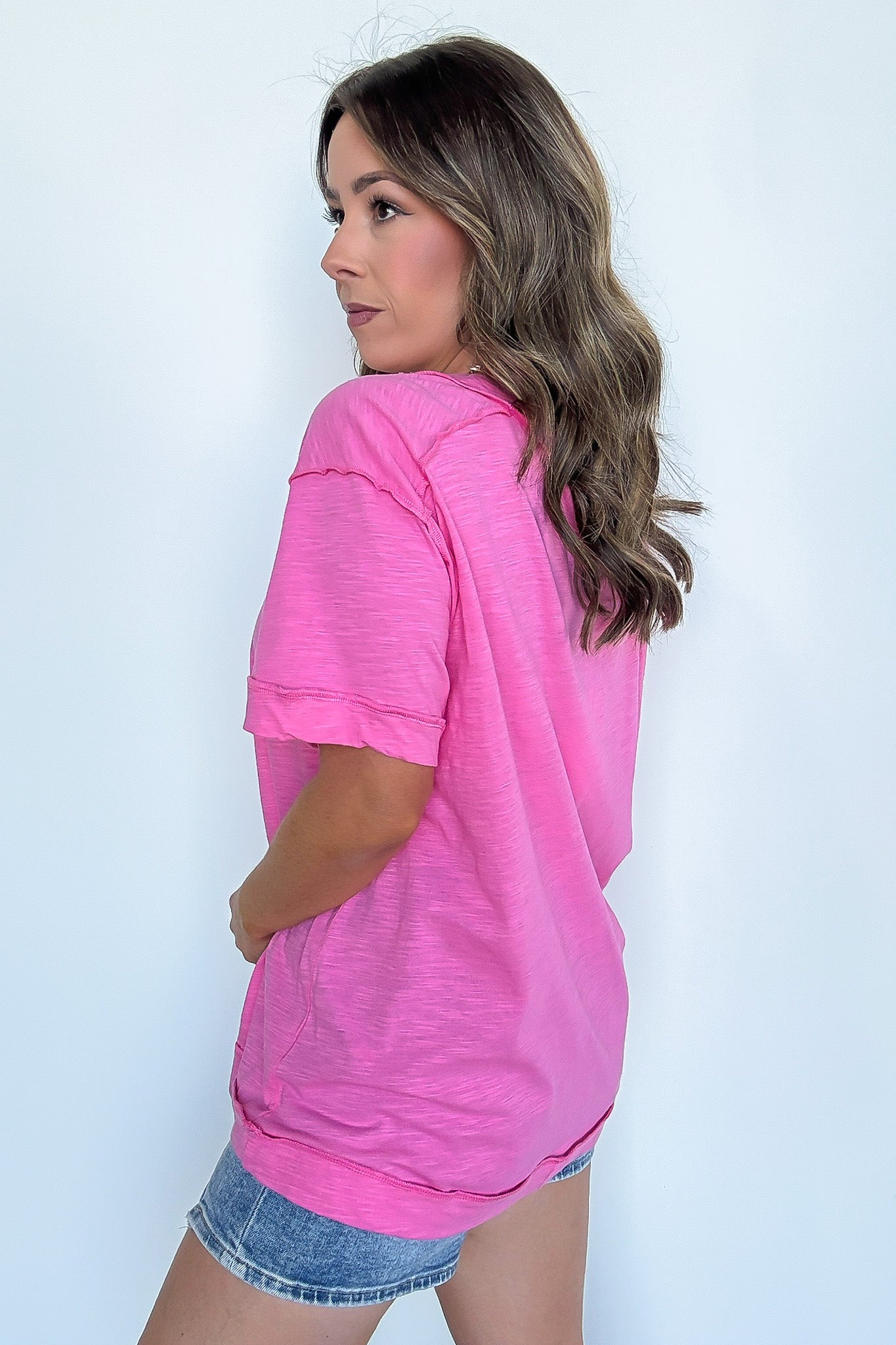 Retro Pop Relaxed V-Neck Short Sleeve Top - FINAL SALE - Madison and Mallory