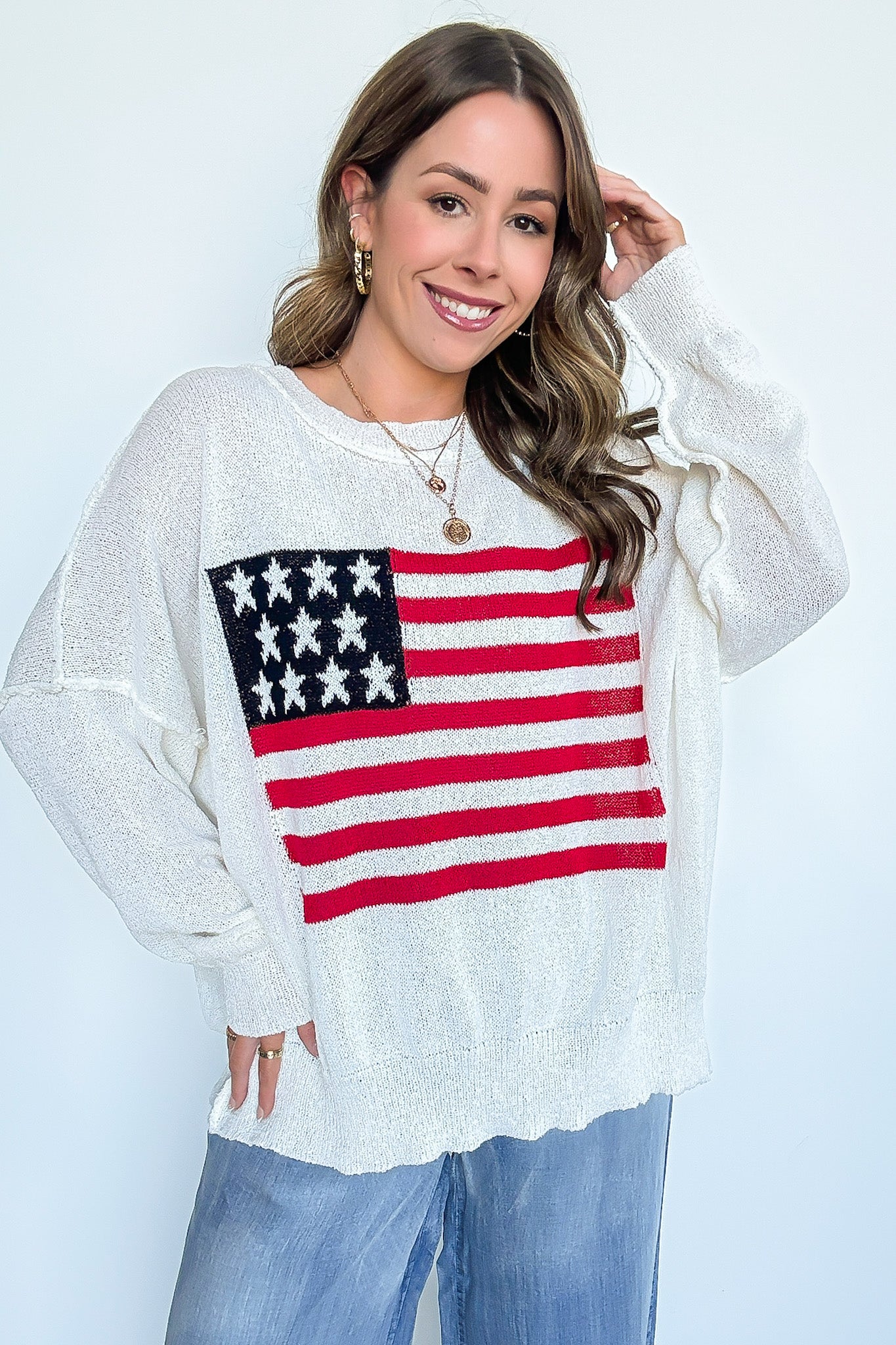 Freedom Ring American Flag Knit Sweater - FINAL SALE - Madison and Mallory