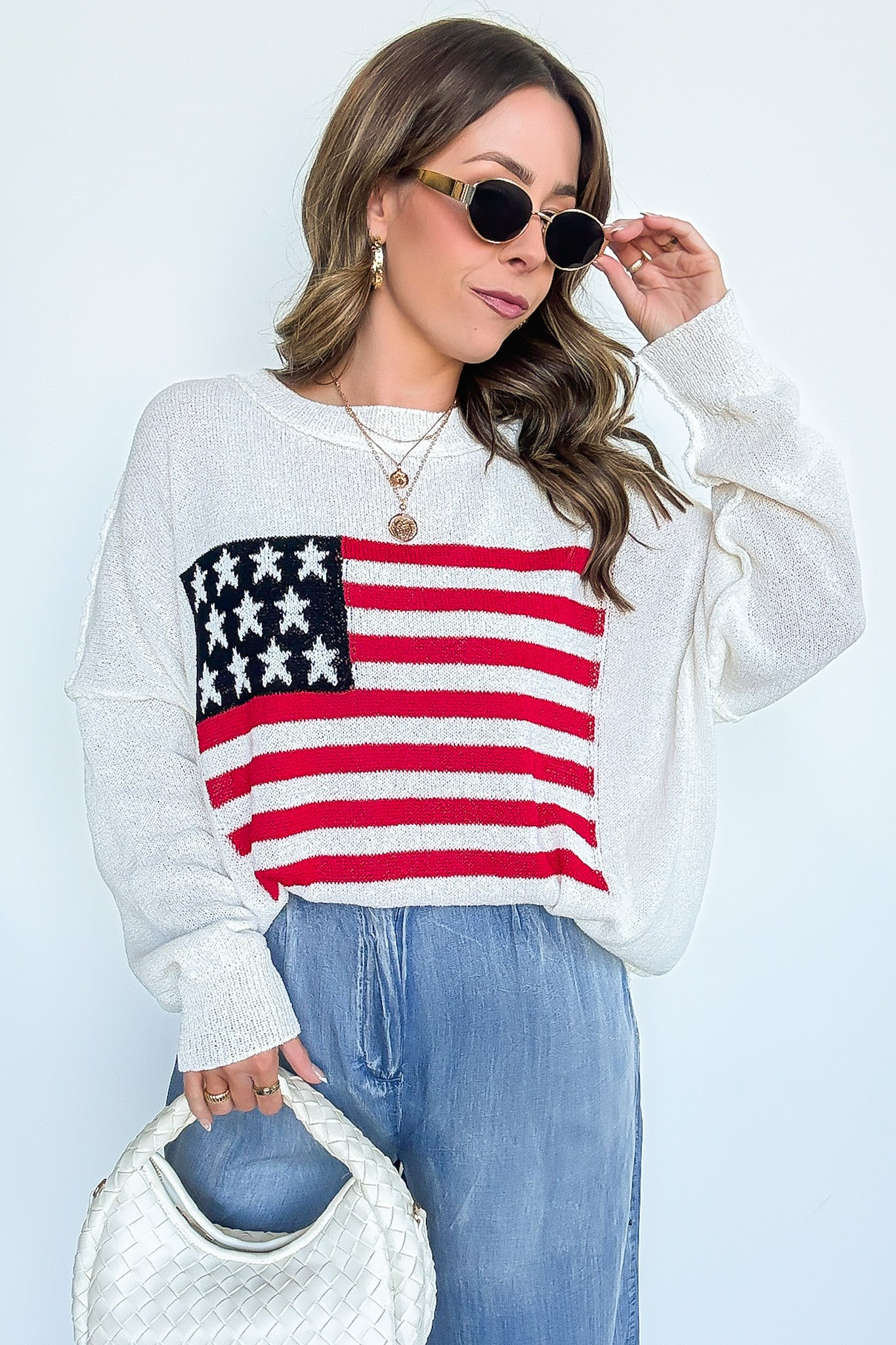 Freedom Ring American Flag Knit Sweater - FINAL SALE - Madison and Mallory