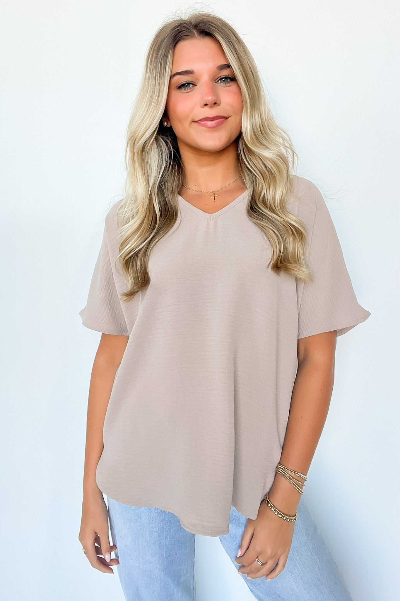  Evlynn V-Neck Short Sleeve Top - BACK IN STOCK - Madison and Mallory