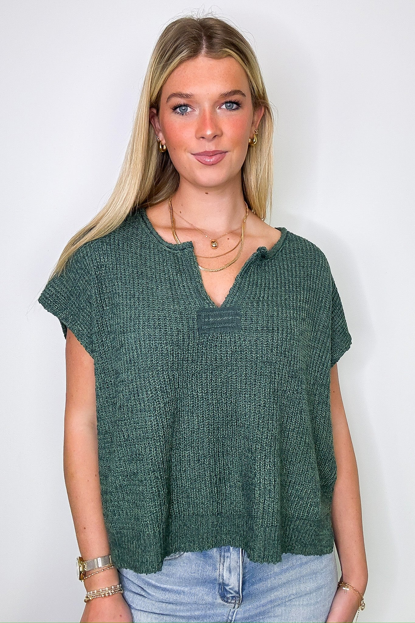 Necessary Charm V-Neck Side Slit Knit Top - BACK IN STOCK - Madison and Mallory