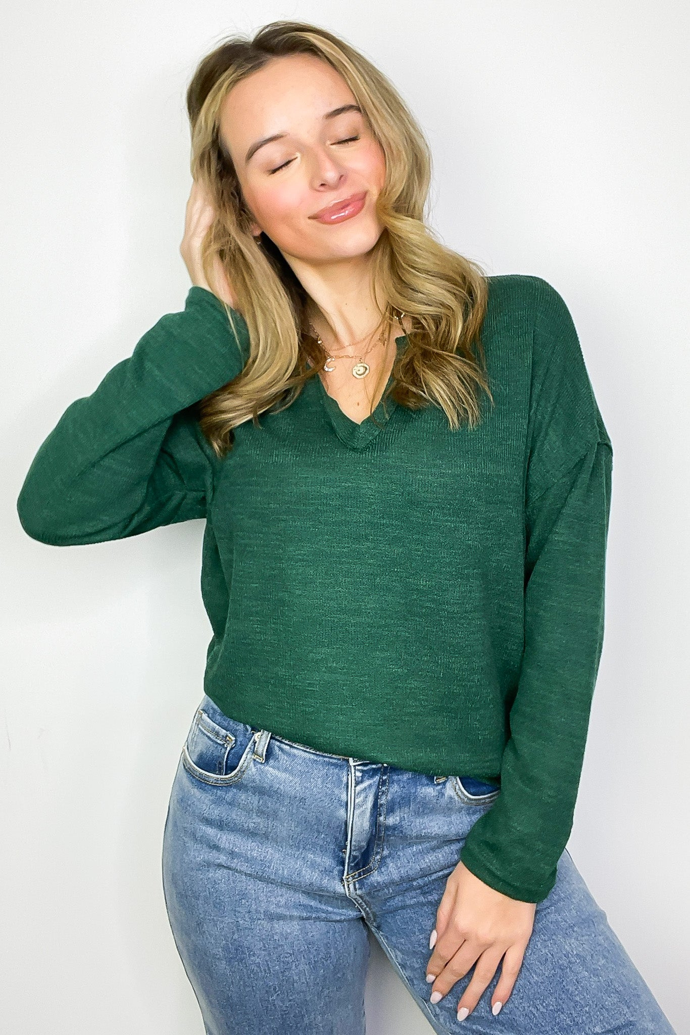 Modern Muse Notch V-Neck Top - FINAL SALE - Madison and Mallory
