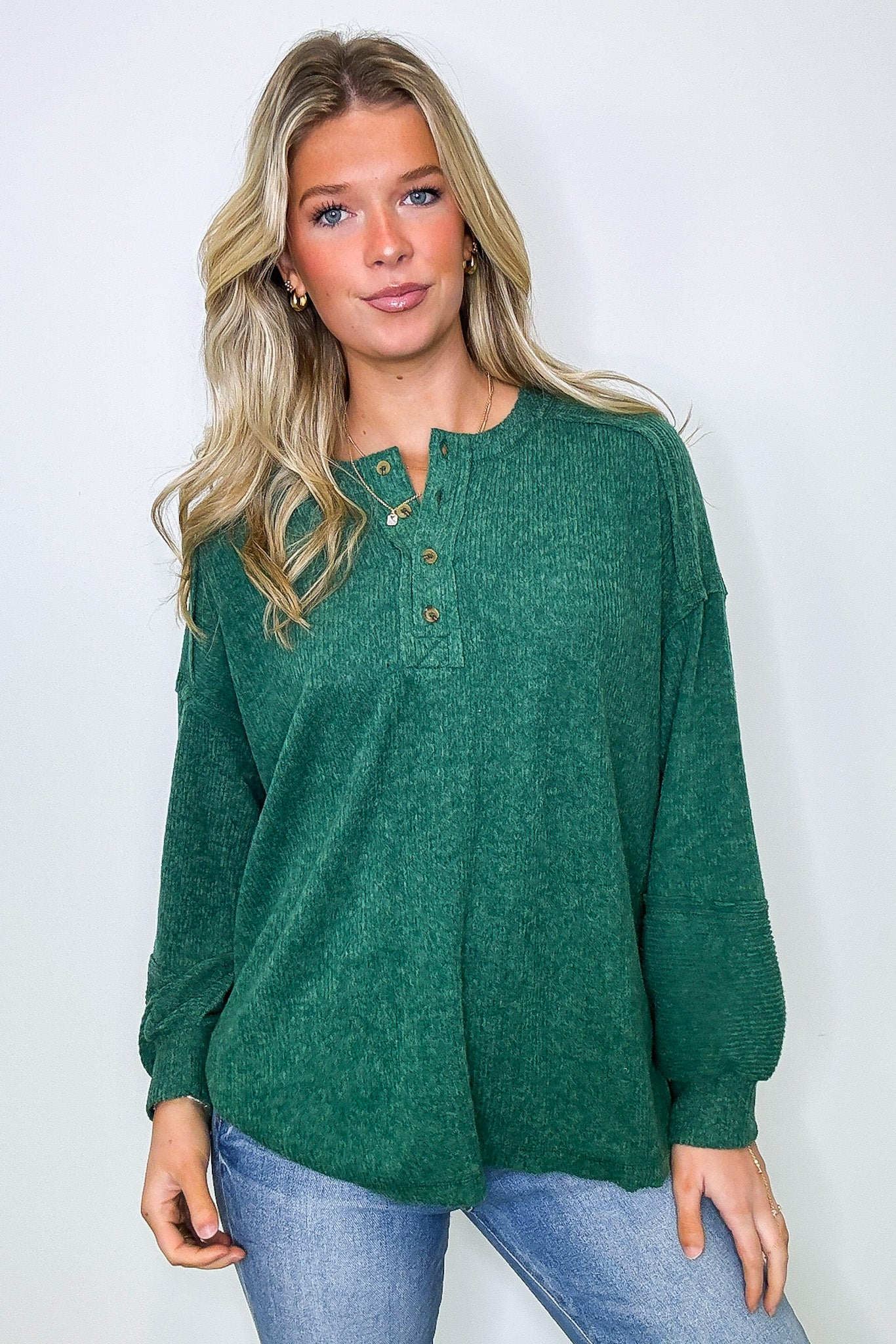 Cozy Outcome Ribbed Henley Top - FINAL SALE