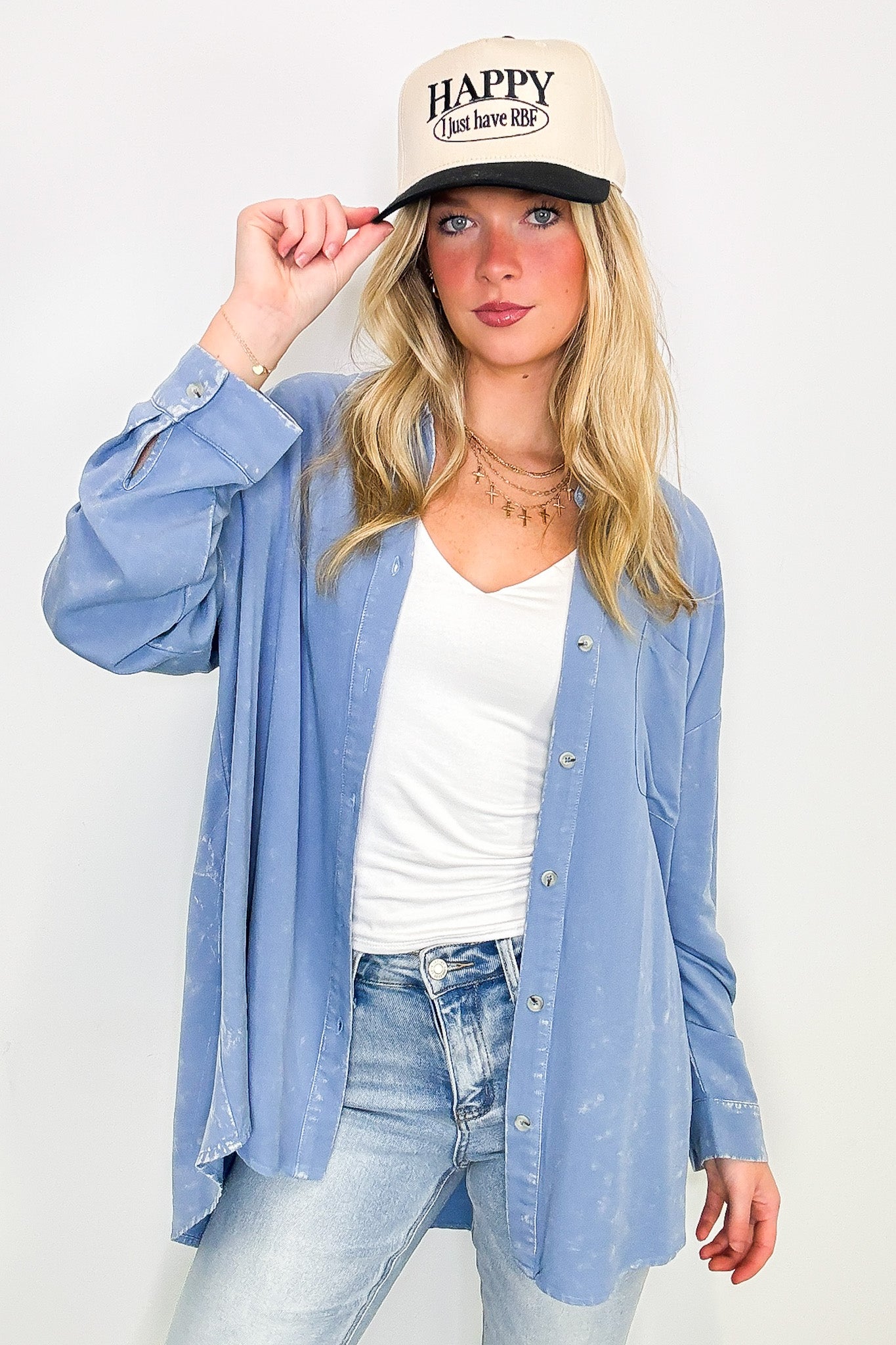 Margot Mineral Wash Button Down Top - FINAL SALE - Madison and Mallory