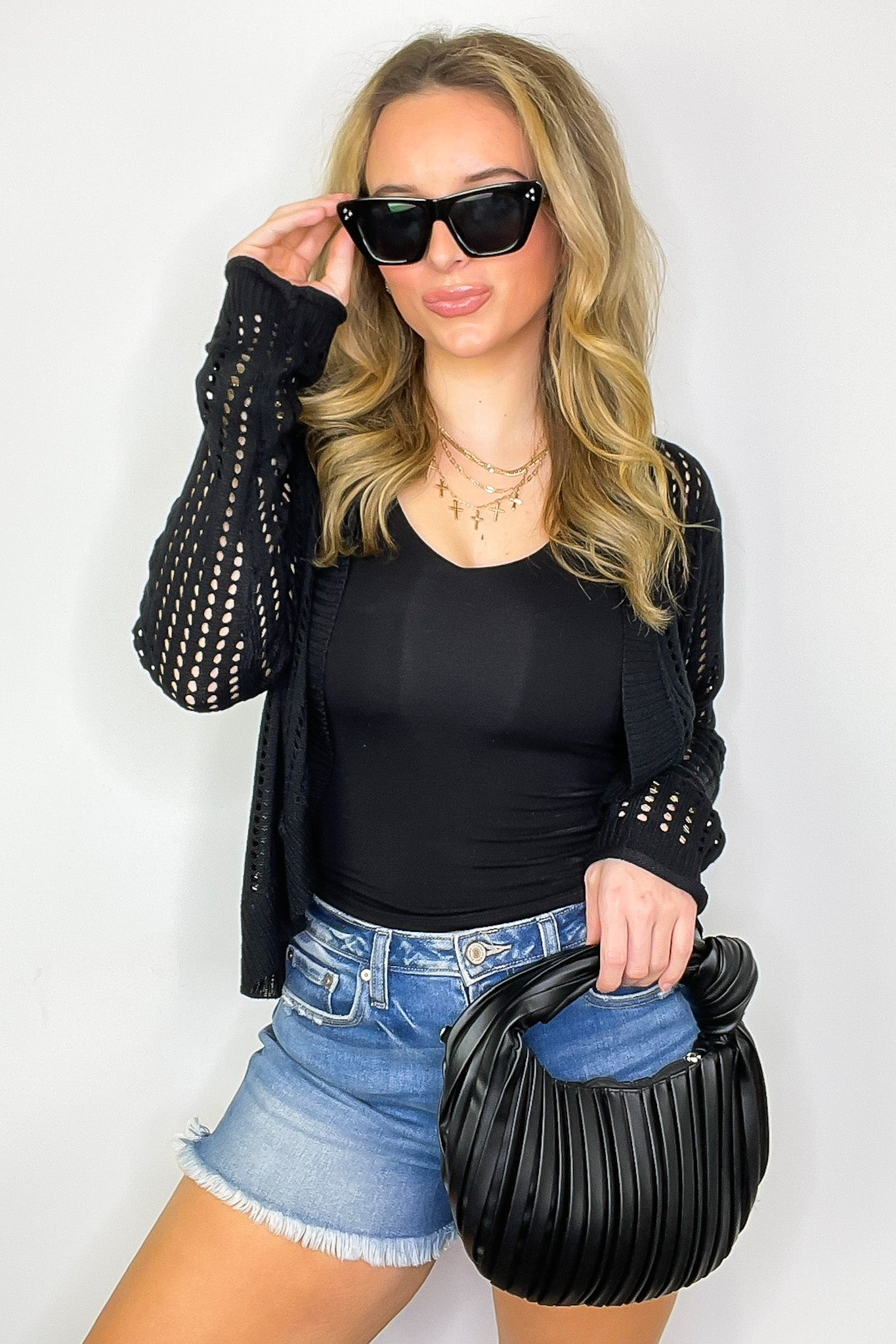 Prisilla Open Knit Pullover Cocoon Cardigan - FINAL SALE - Madison and Mallory