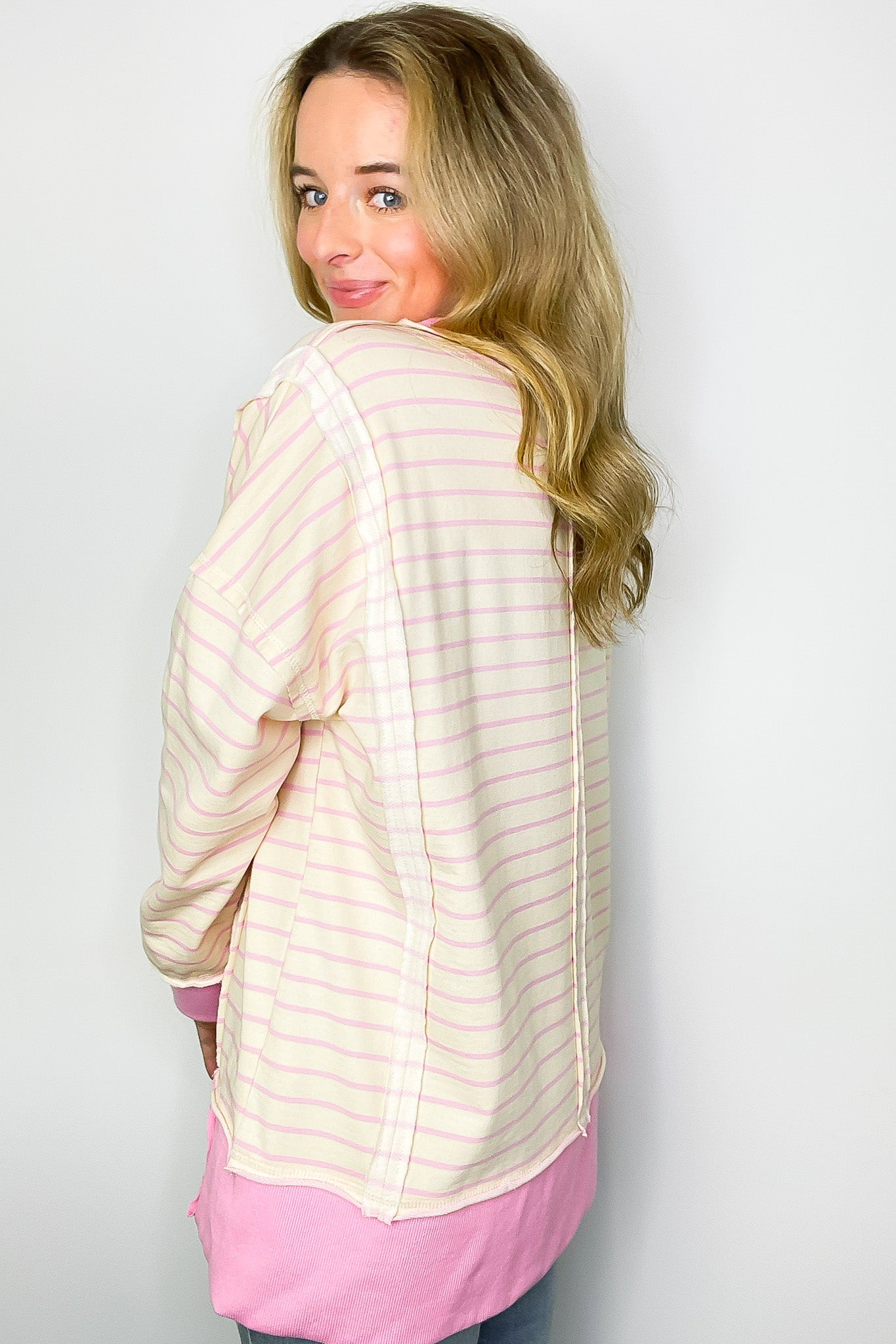 Happiest Hour V-Neck Striped Top - FINAL SALE - Madison and Mallory