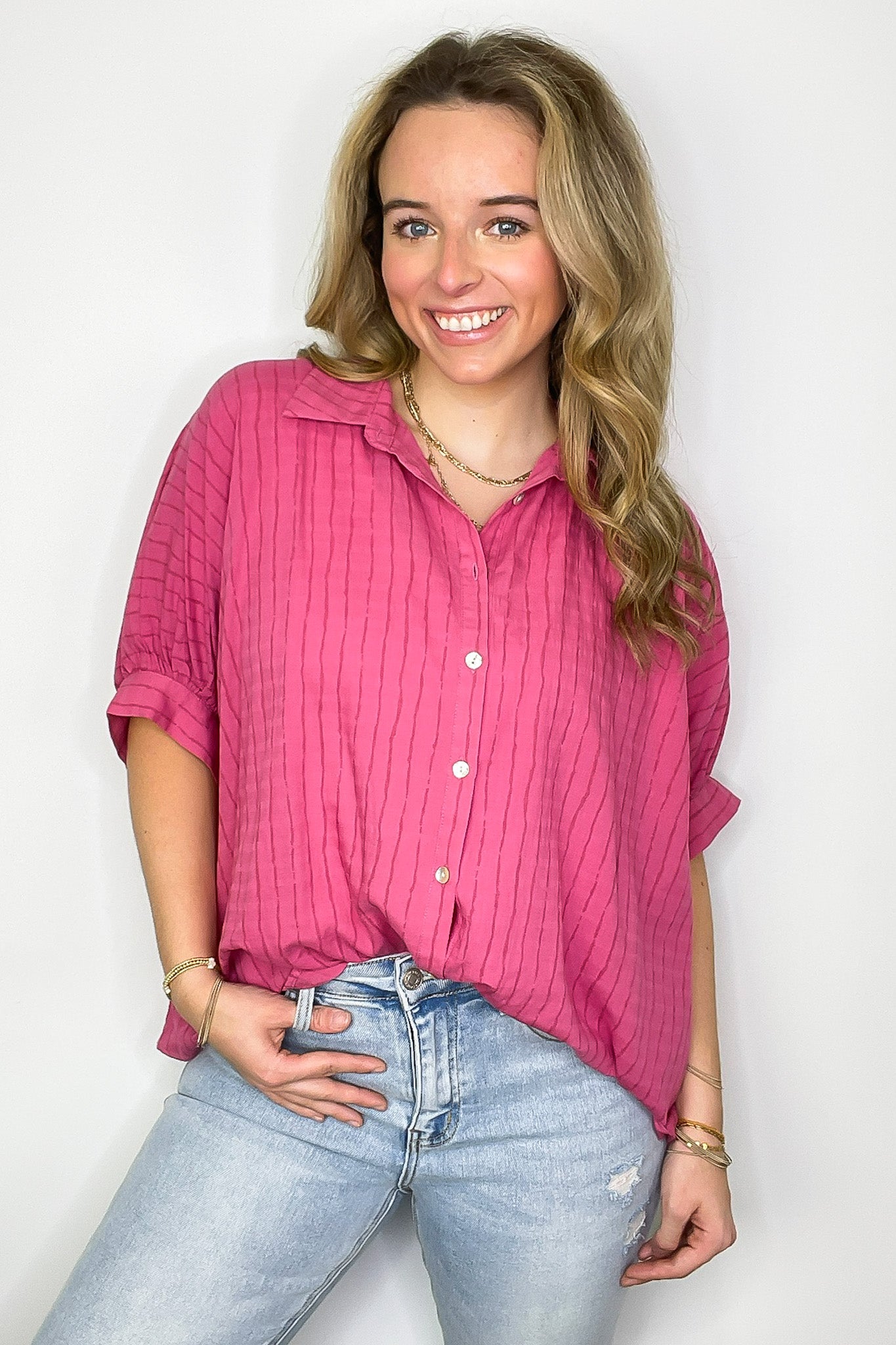 Timeless Charm Flowy Blouse Top - FINAL SALE - Madison and Mallory