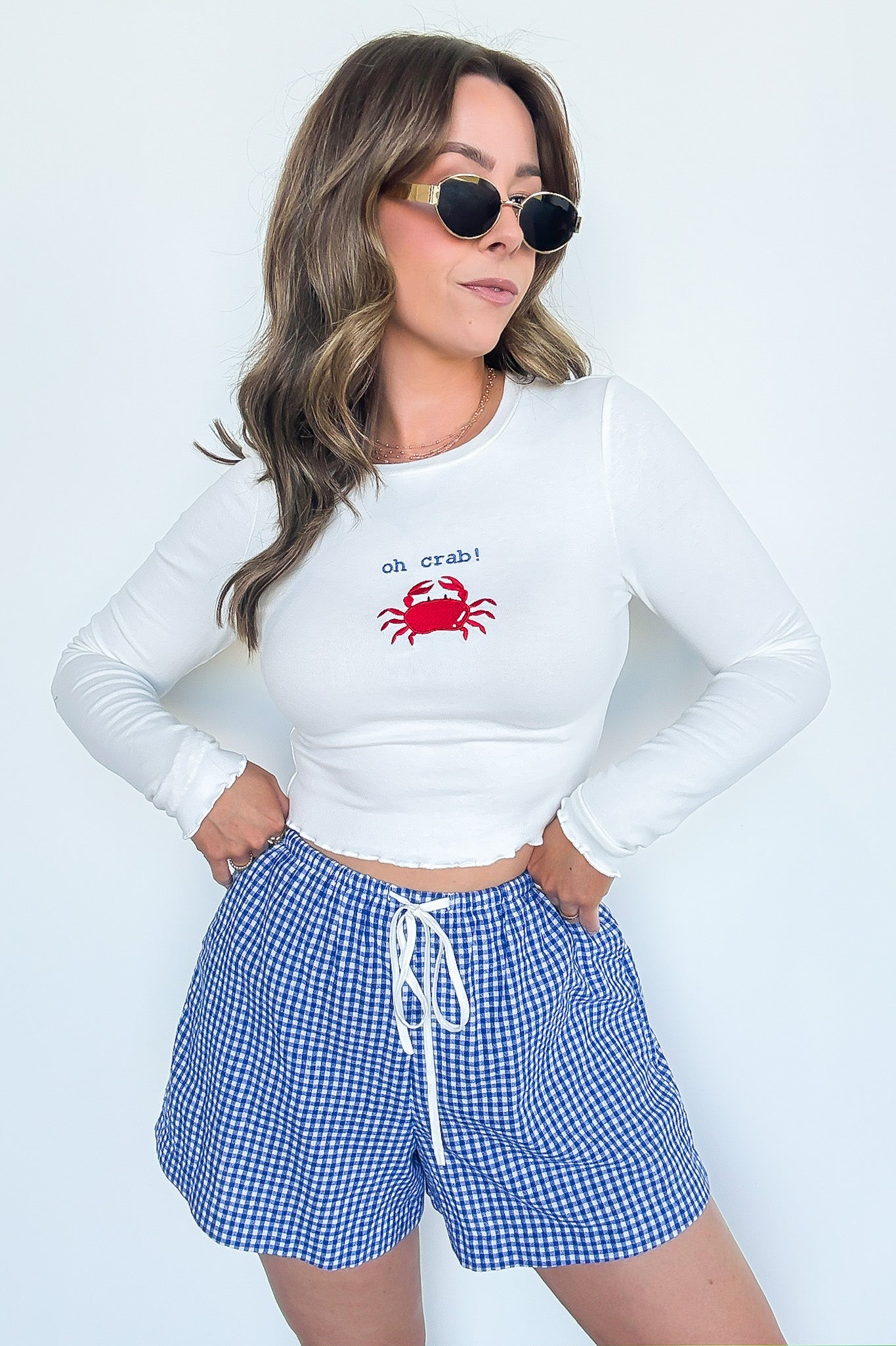 Picnic Date Gingham Elastic Waist Shorts - FINAL SALE - Madison and Mallory