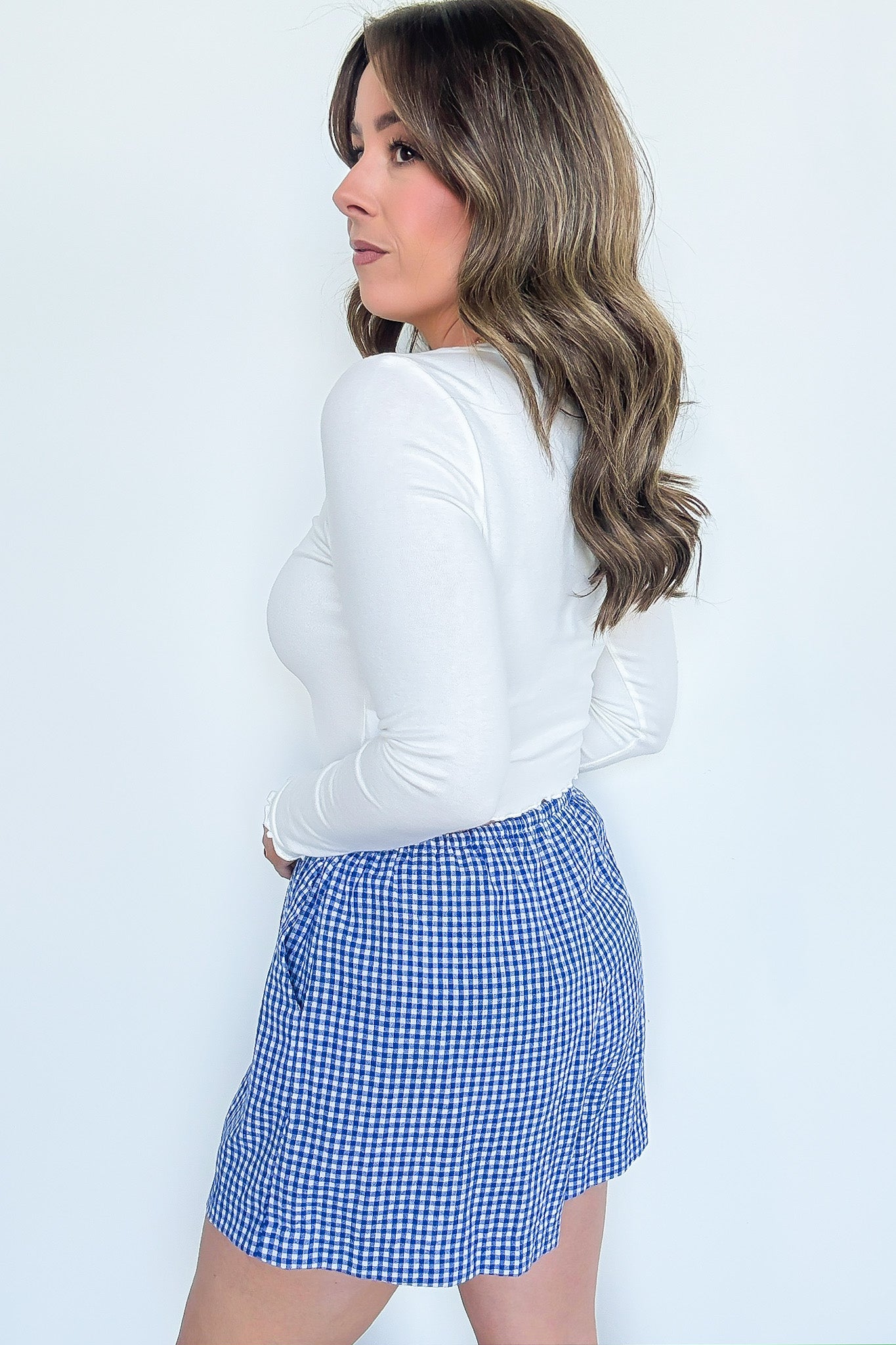 Picnic Date Gingham Elastic Waist Shorts - FINAL SALE - Madison and Mallory