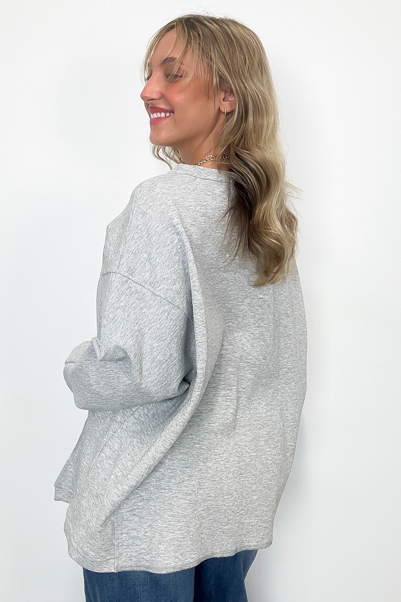 Madelyn Round Neck Side Slit Top - FINAL SALE - Madison and Mallory