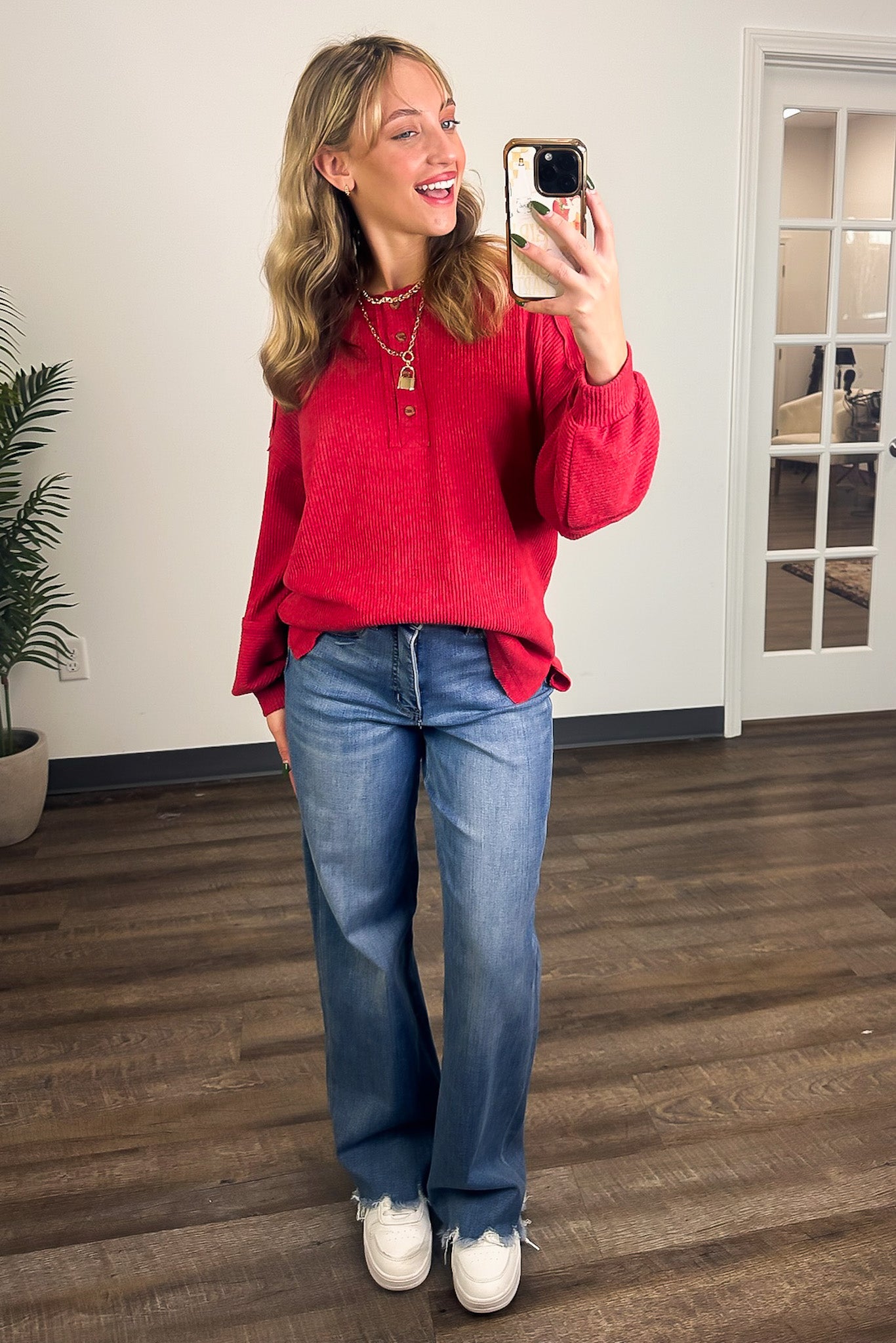 Cozy Outcome Ribbed Henley Top - FINAL SALE