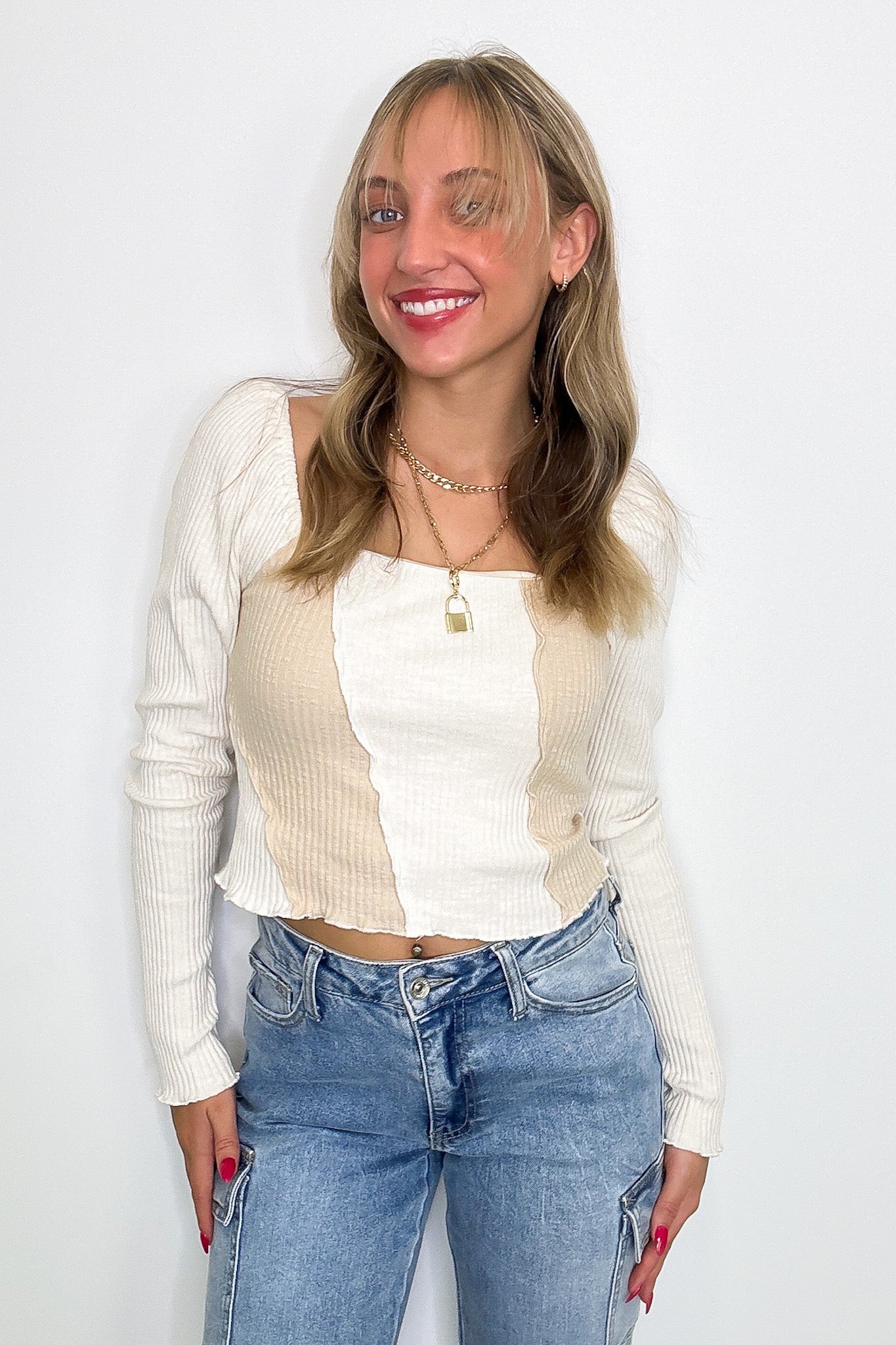 Posh Impression Merrow Color Block Knit Top - FINAL SALE - Madison and Mallory